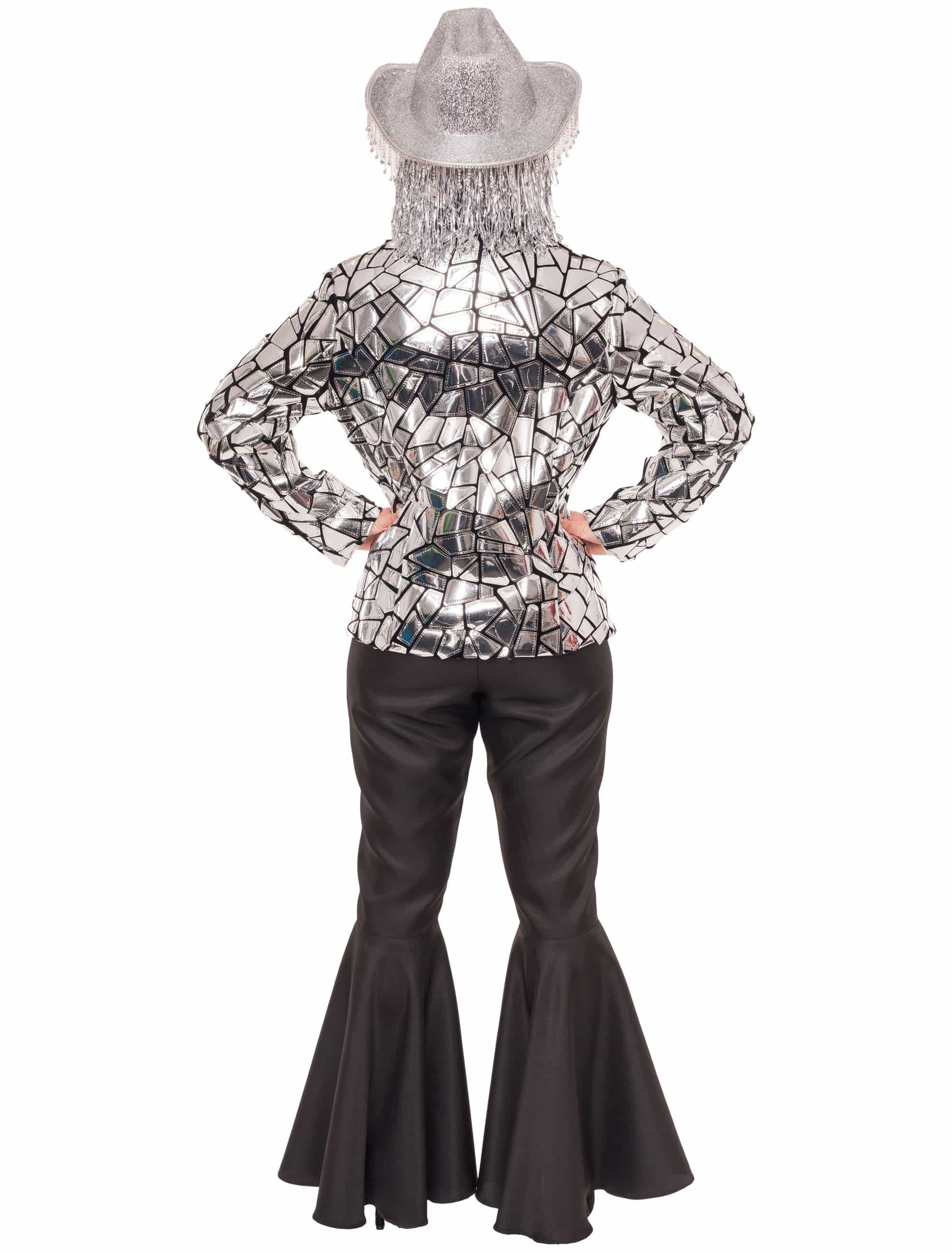 Blazer mit Spiegelmosaik Damen silber 5XL