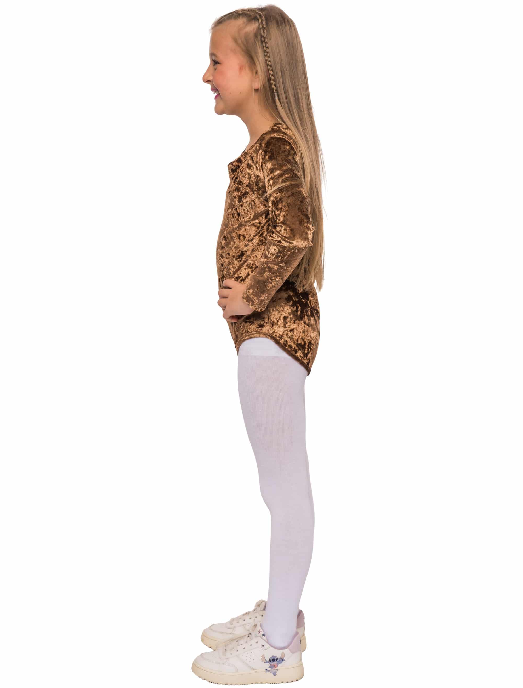 Body langarm Samt Kinder braun 116-128