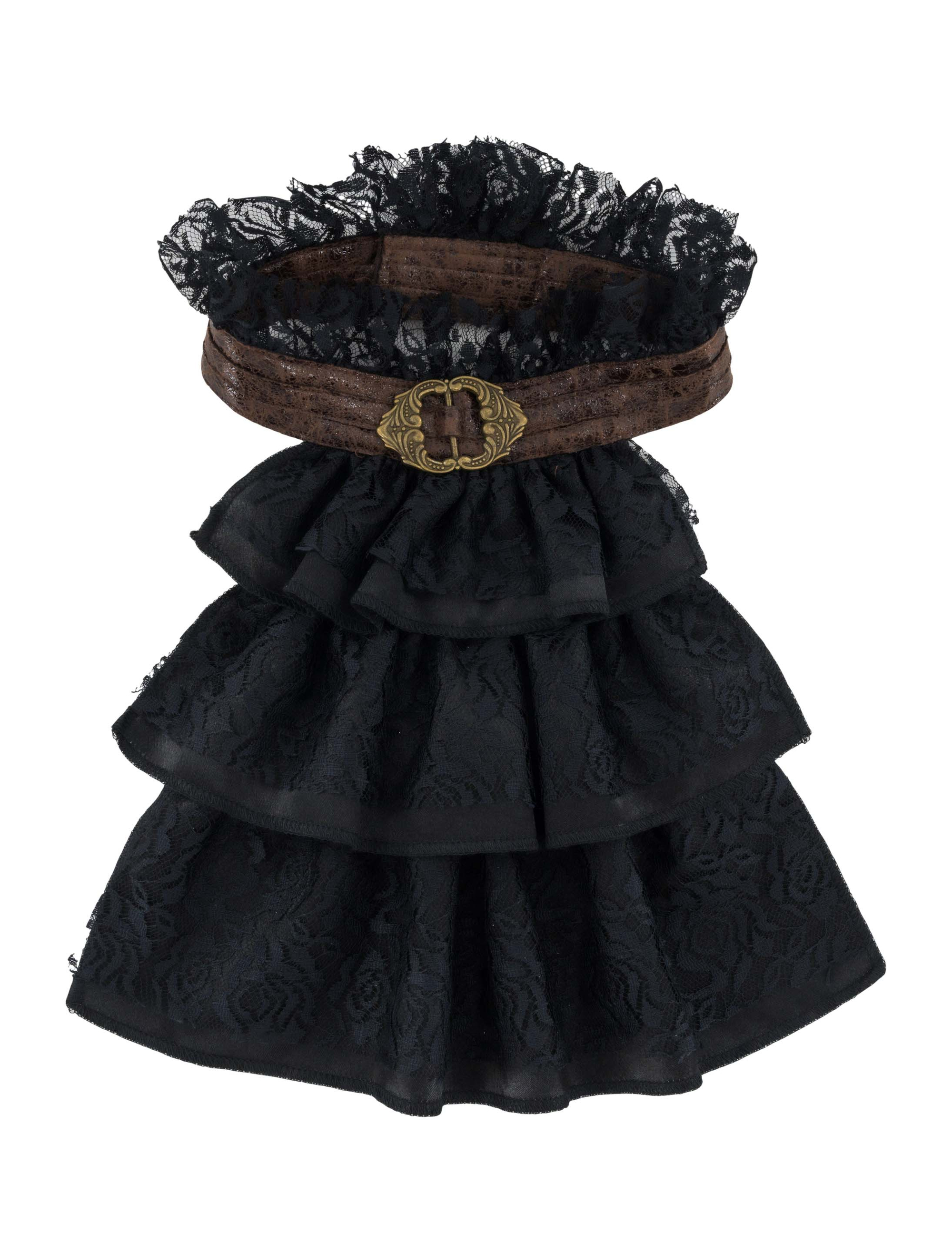 Jabot mit Schnalle schwarz