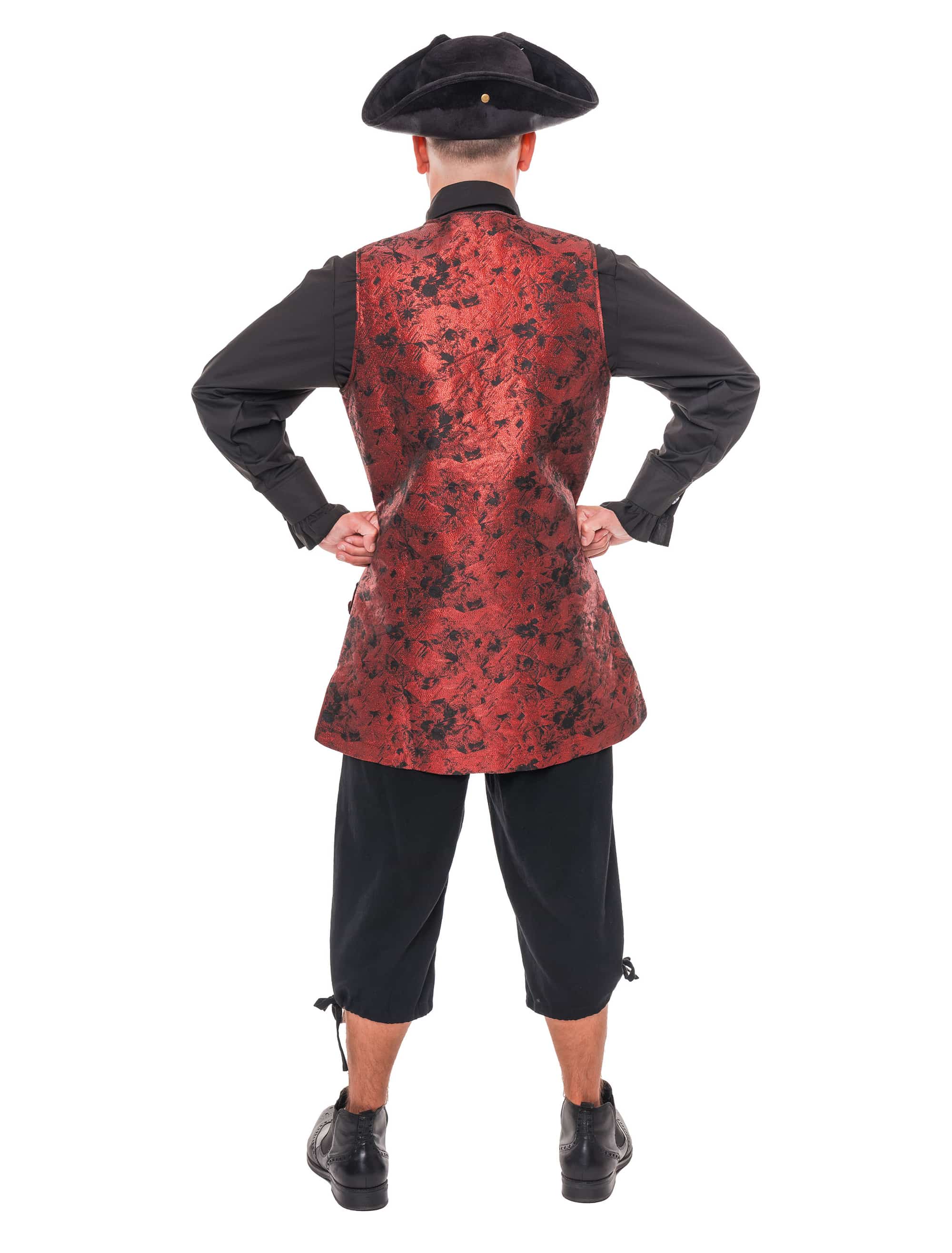 Weste Barock lang Herren rot/schwarz 4XL/5XL