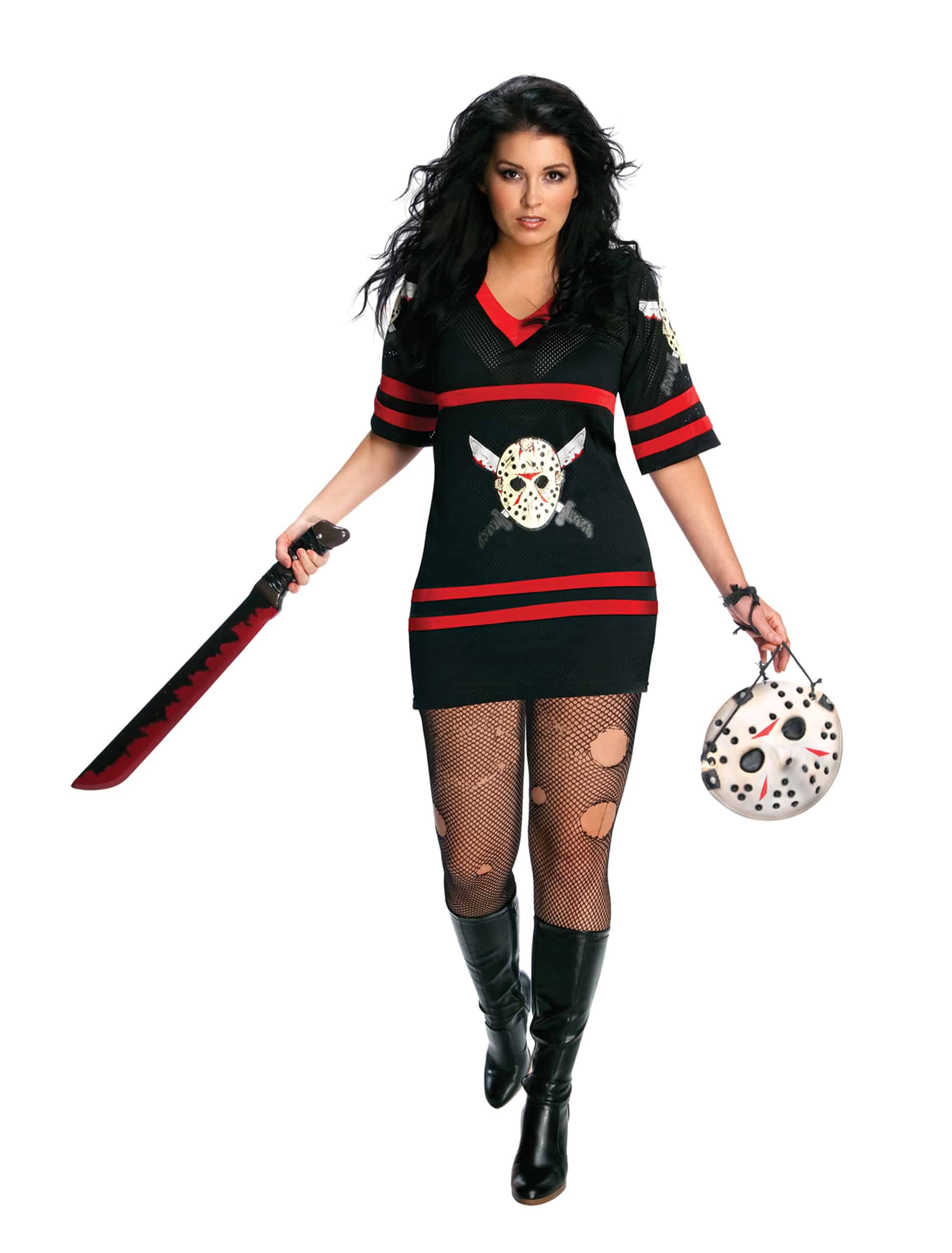 Kleid Miss Jason Voorhees 2-tlg. schwarz/weiß/rot XL