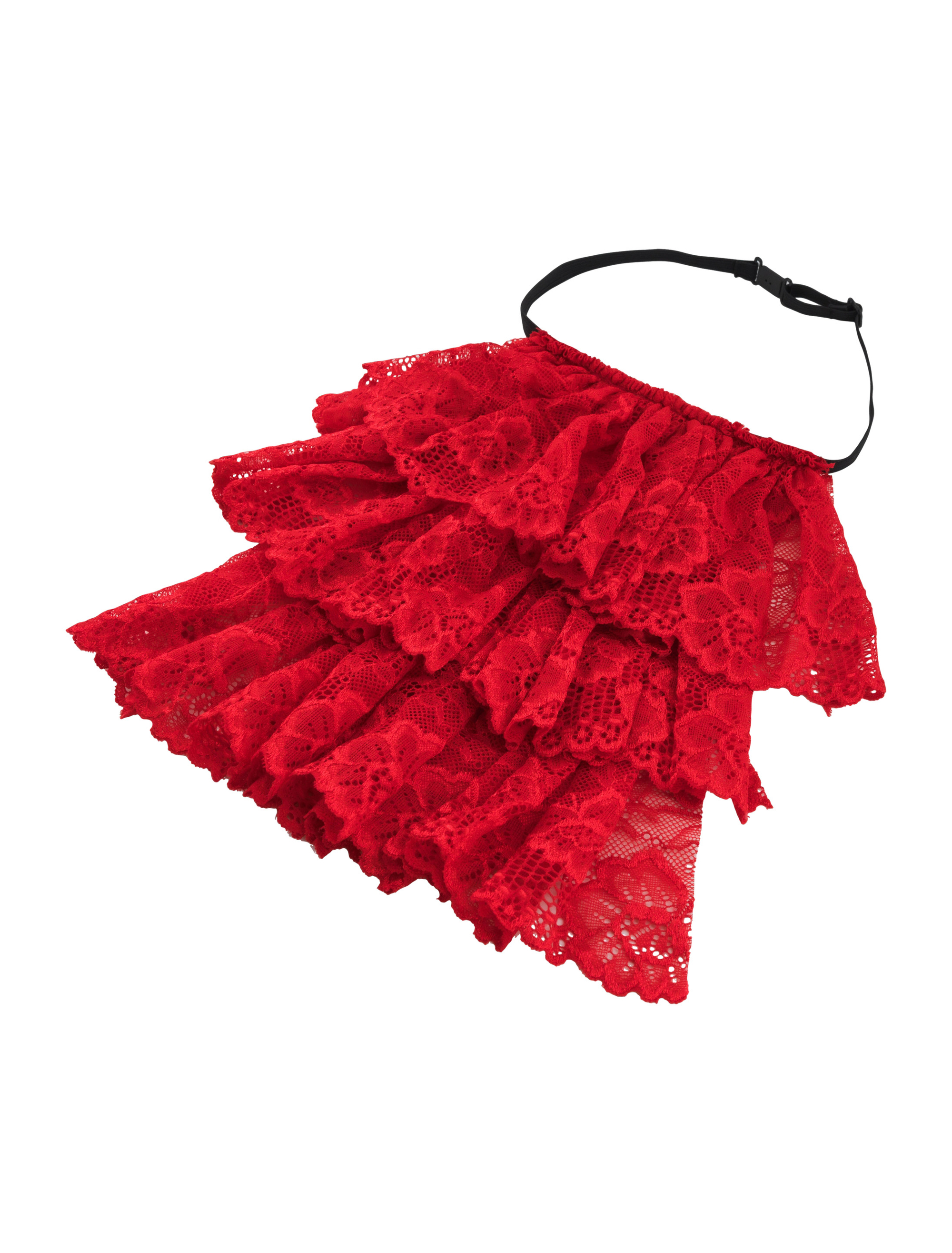 Jabot aus Spitze rot