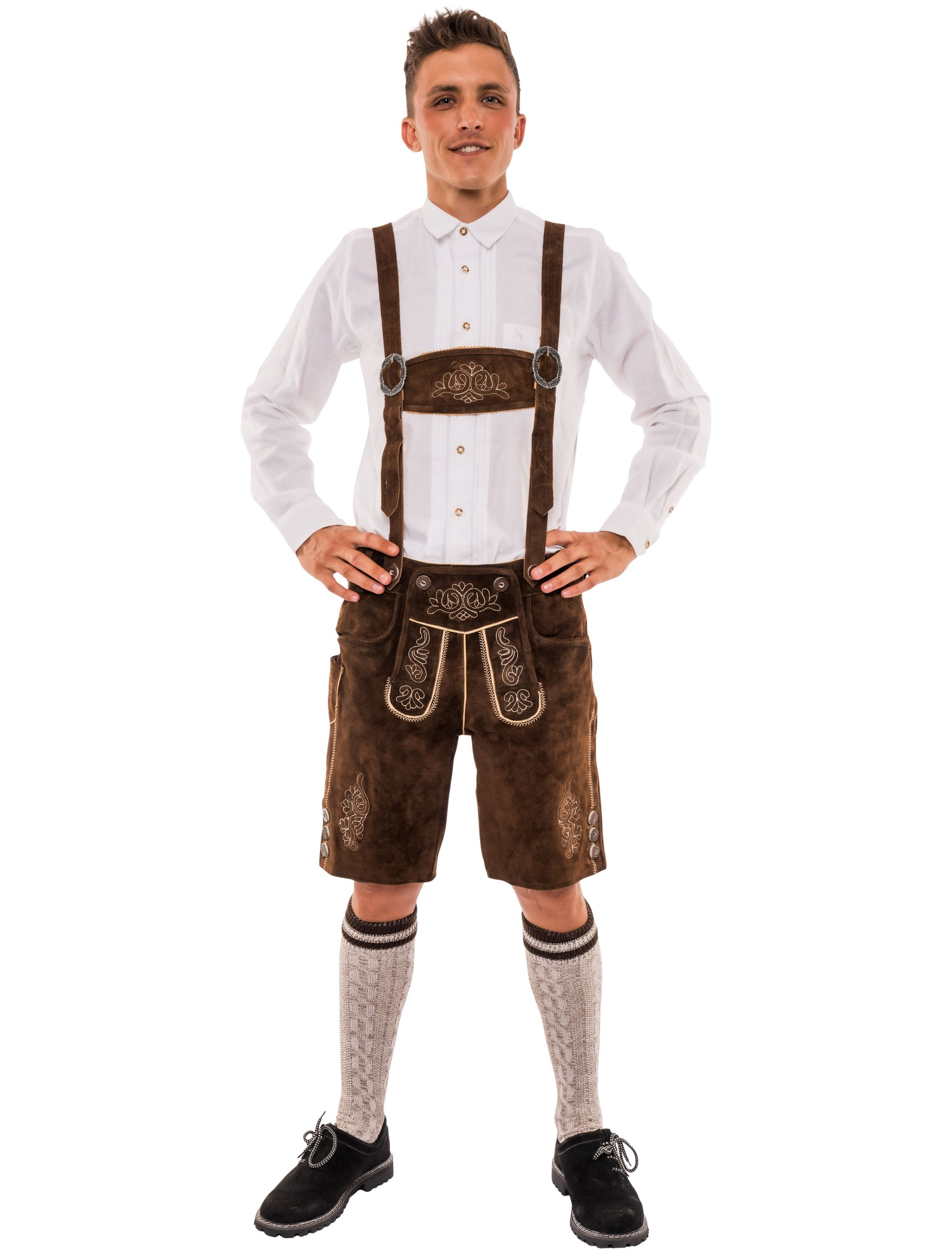 Lederhose Seppl kurz Herren dunkelbraun XL