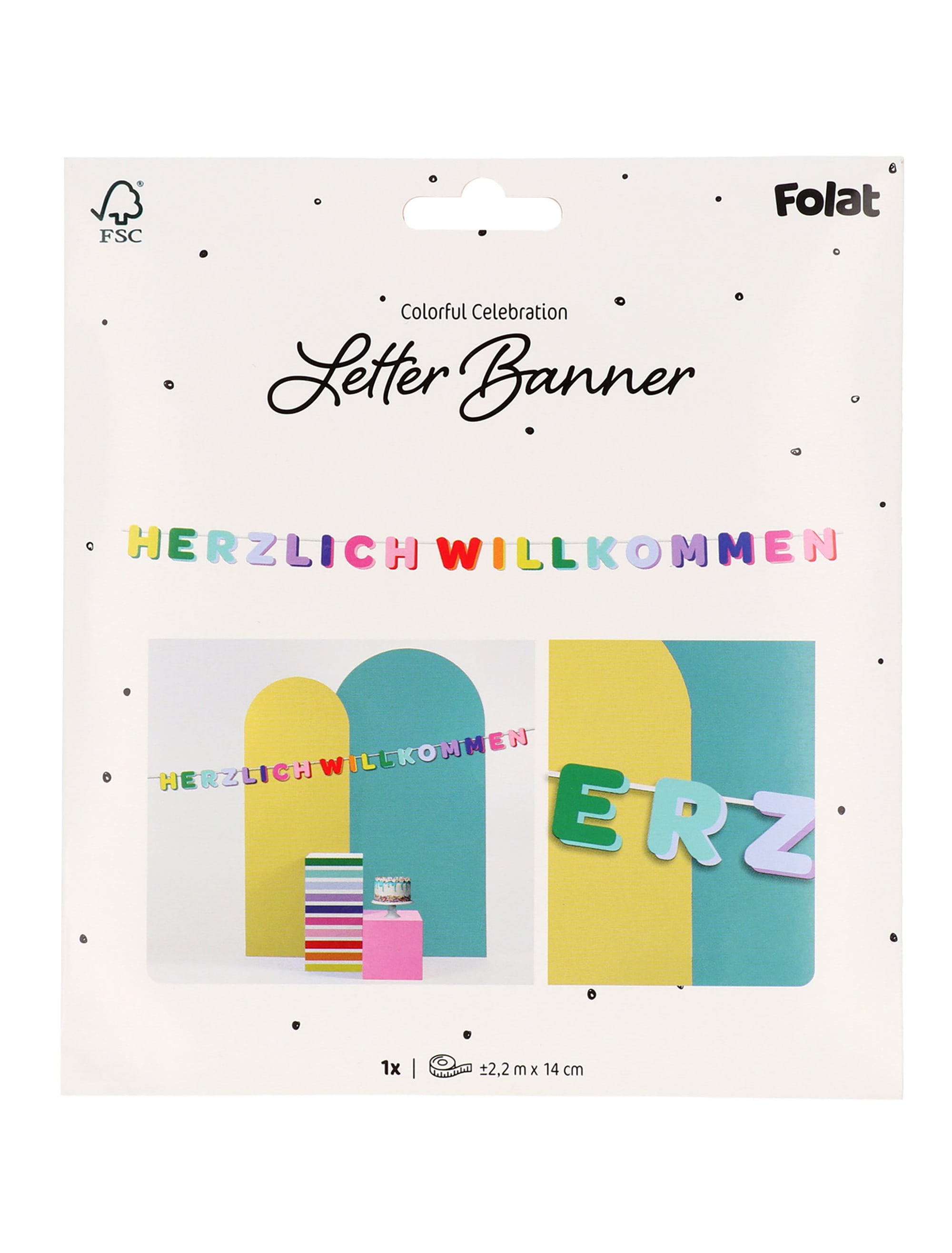 Girlande Herzlich Willkommen 2,2m bunt