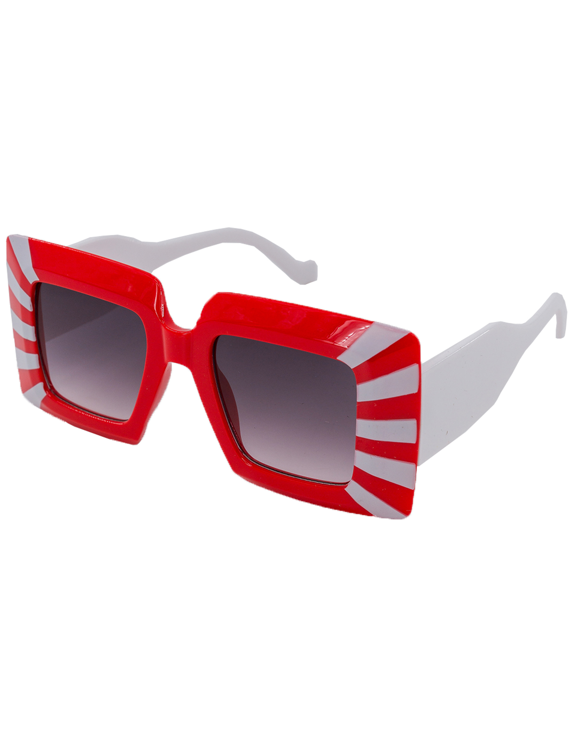 Brille Gestreift rot/weiß