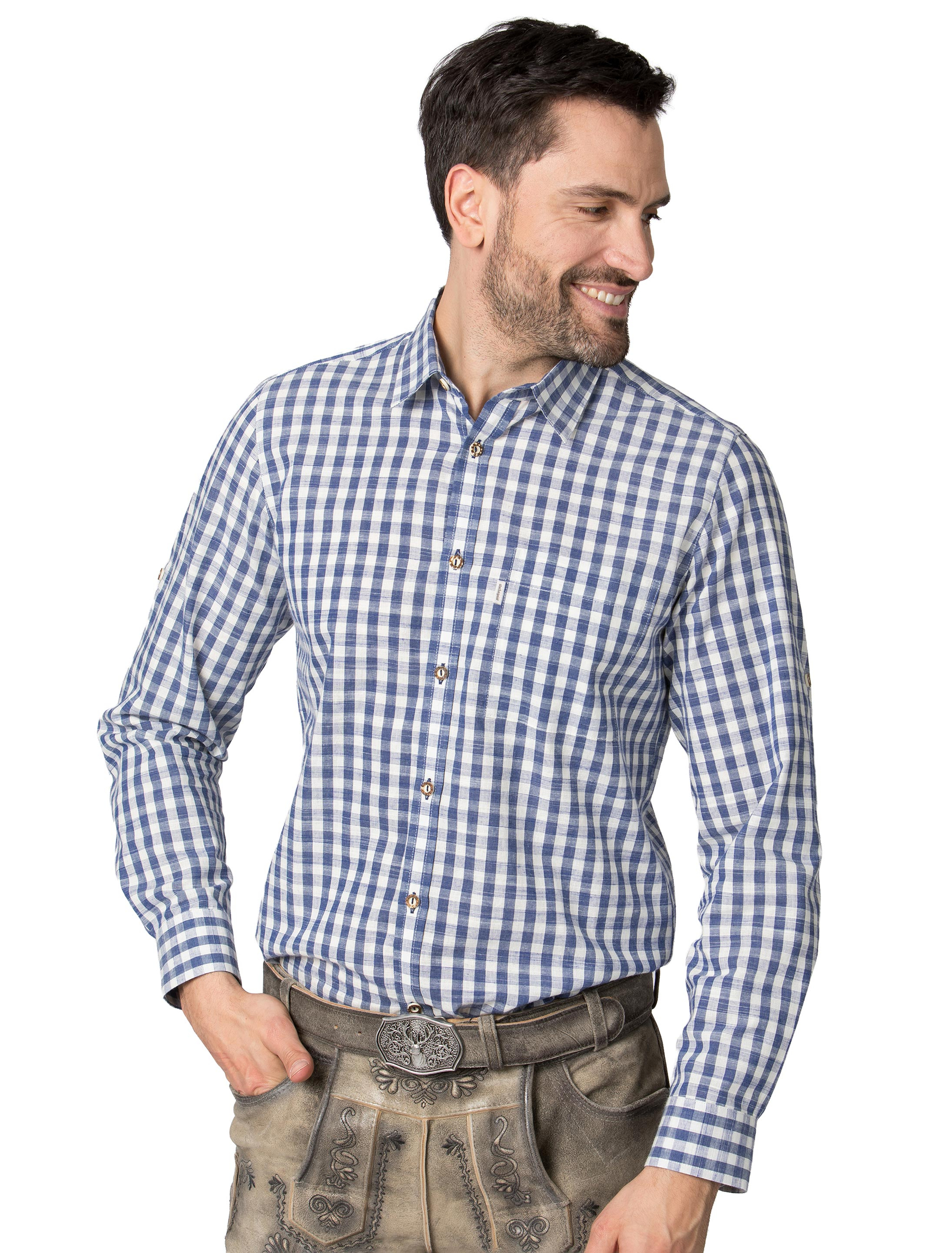 Trachtenhemd Marco Herren blau M