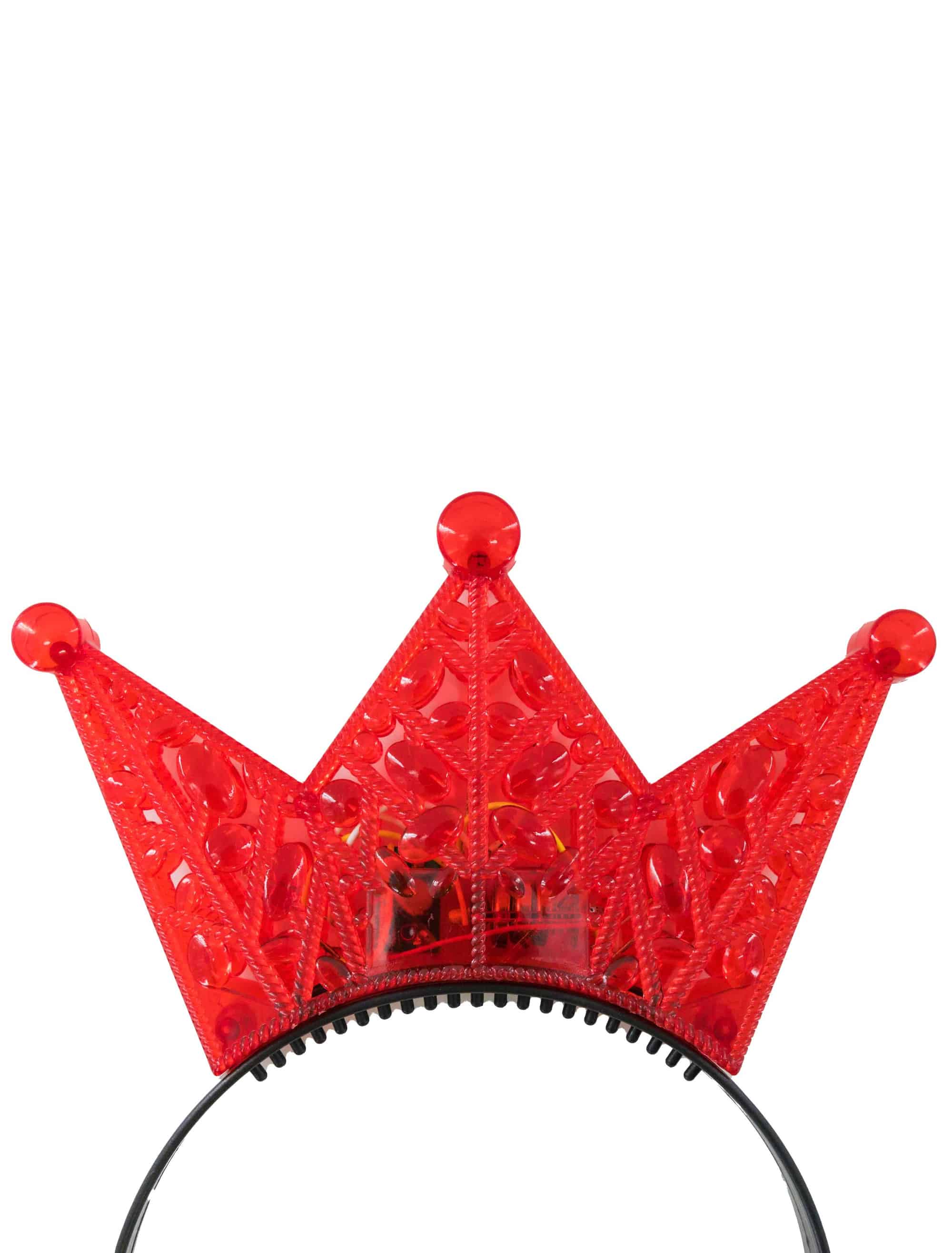 Haarreif LED Krone rot
