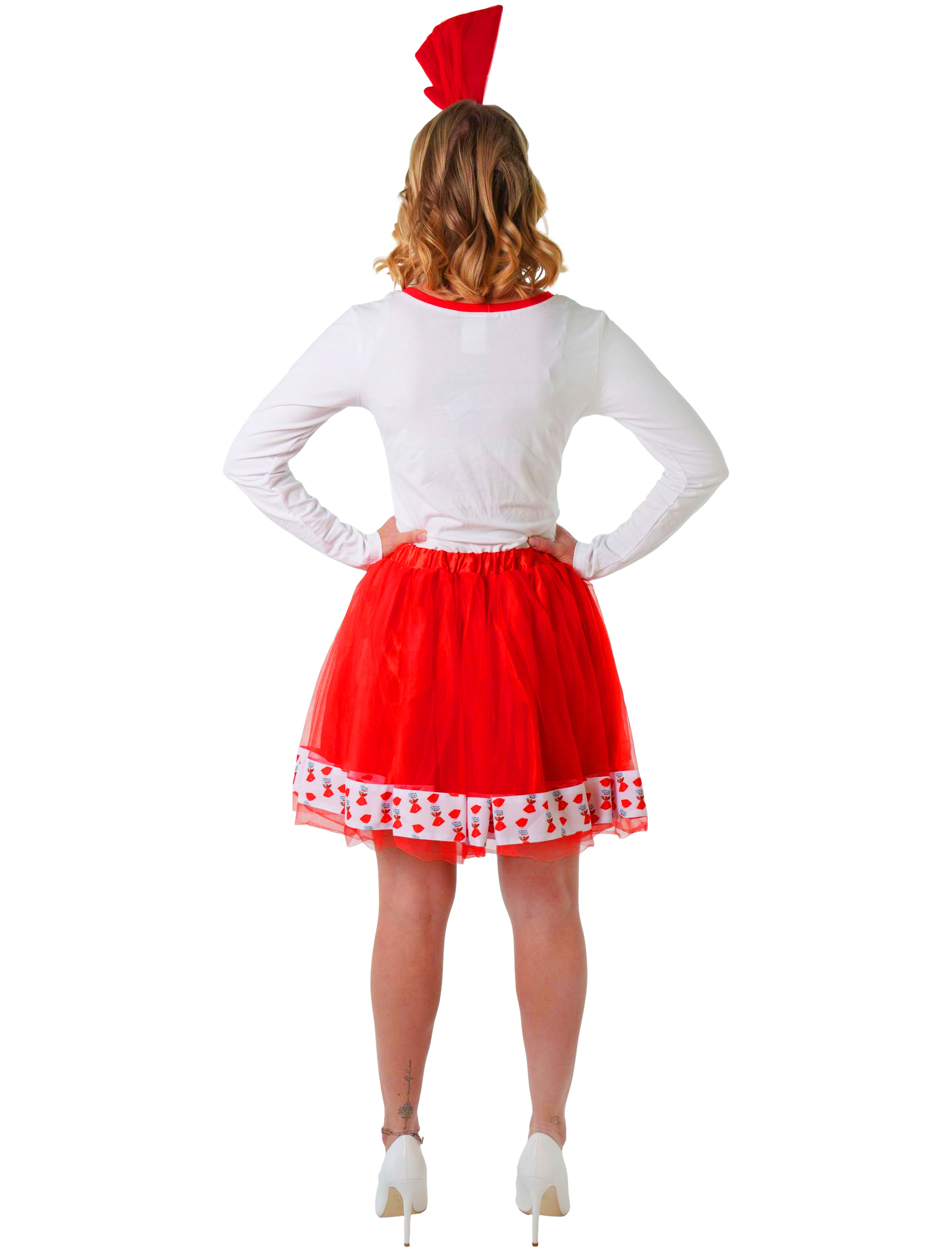 Kleid langarm kinder Schoko-Bons Damen rot/weiß L