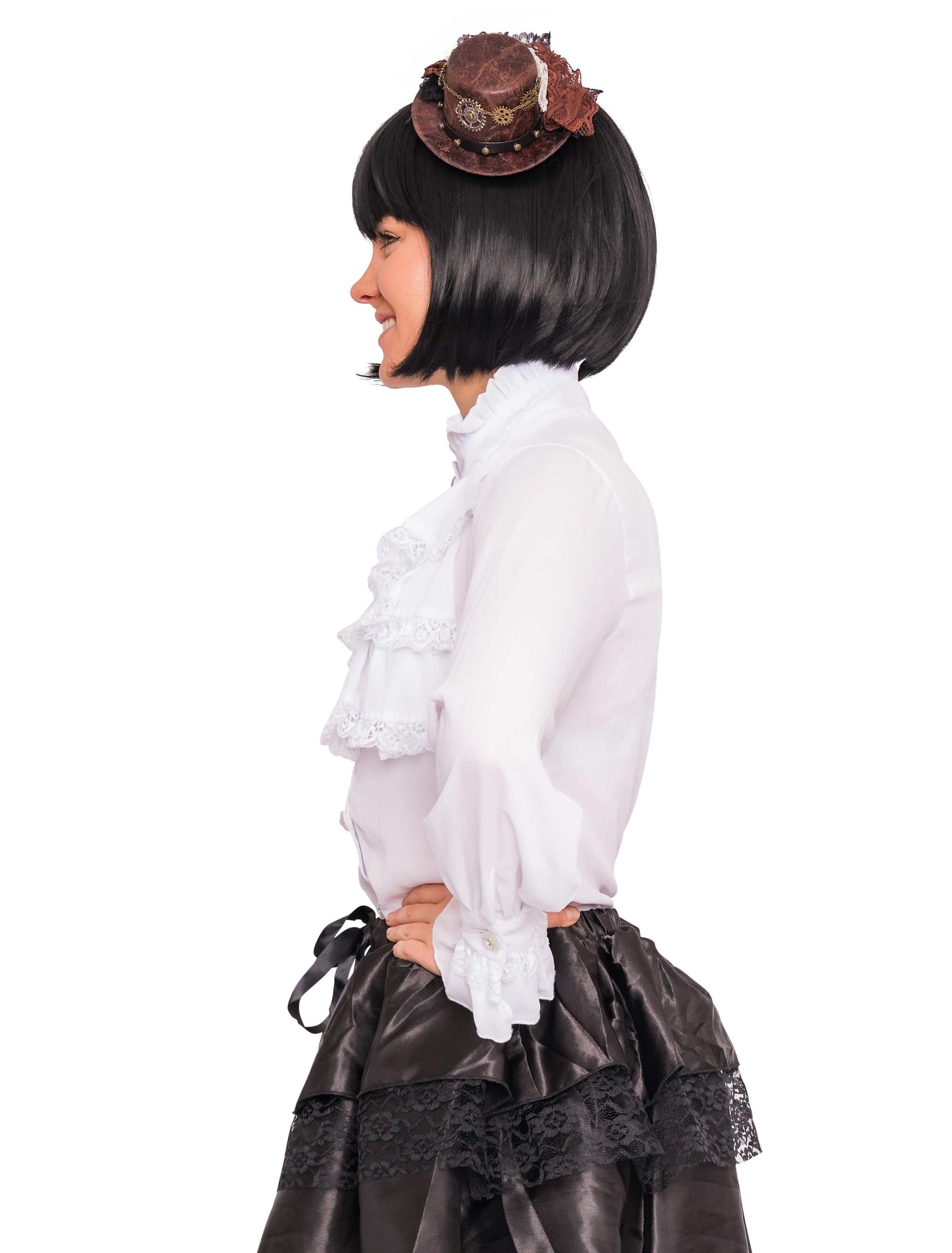 Bluse mit Jabot Damen weiß L