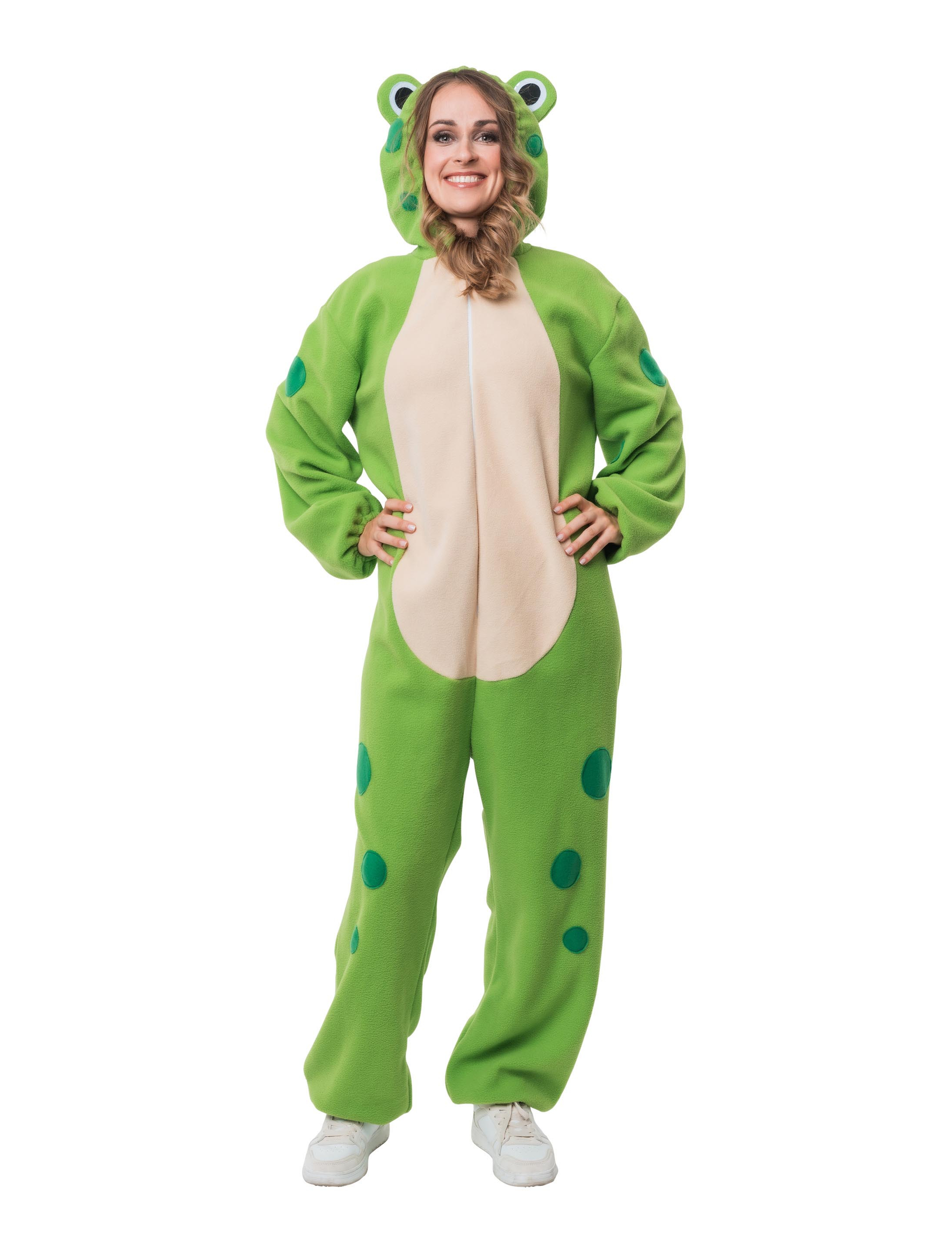 Overall Frosch Plüsch grün XS/S