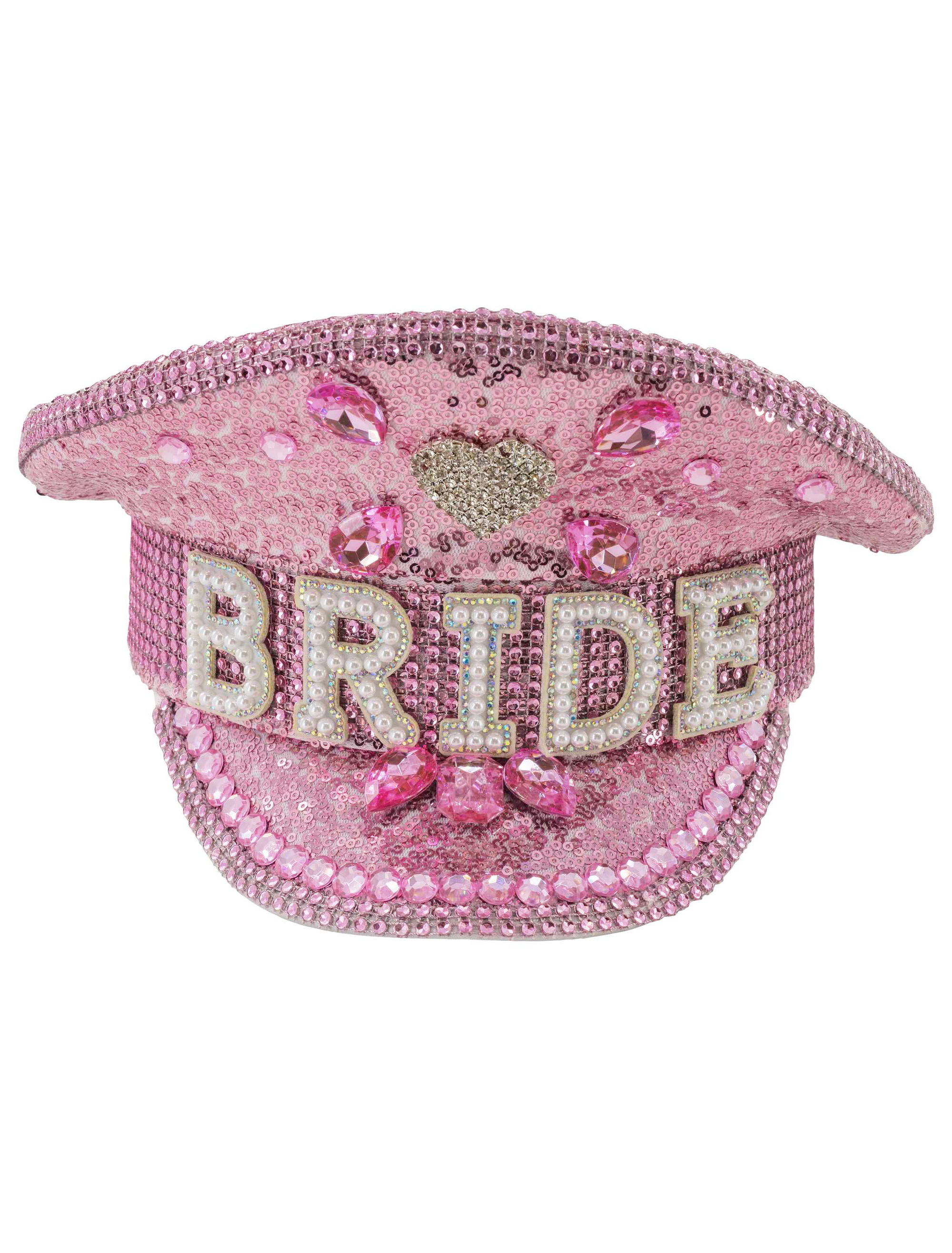 Kappe Pailletten Bride rosa one size