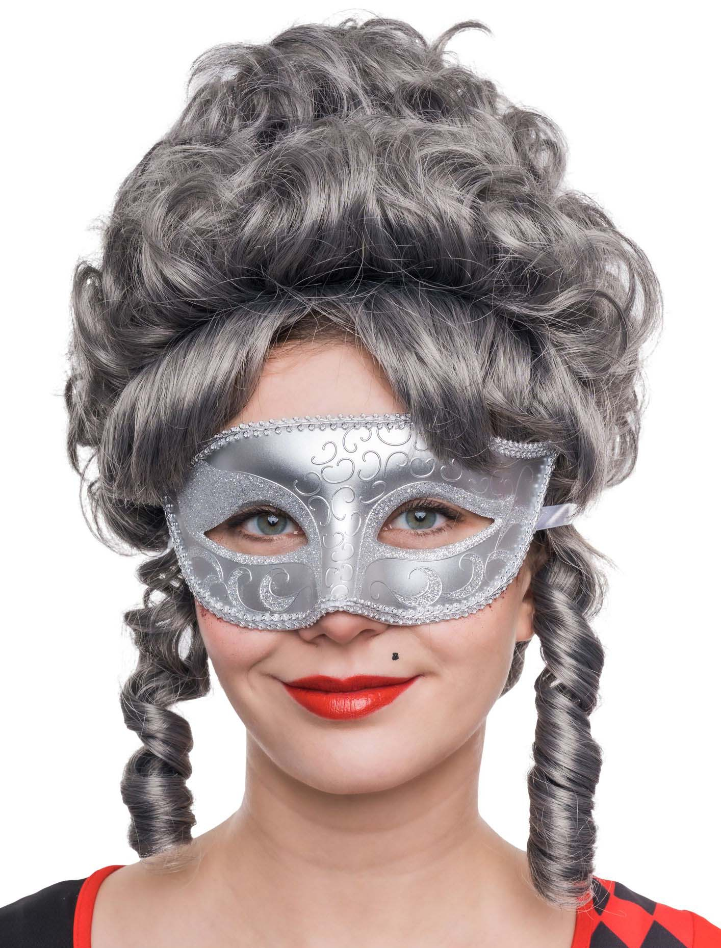 Venezianische Maske in metallic silber