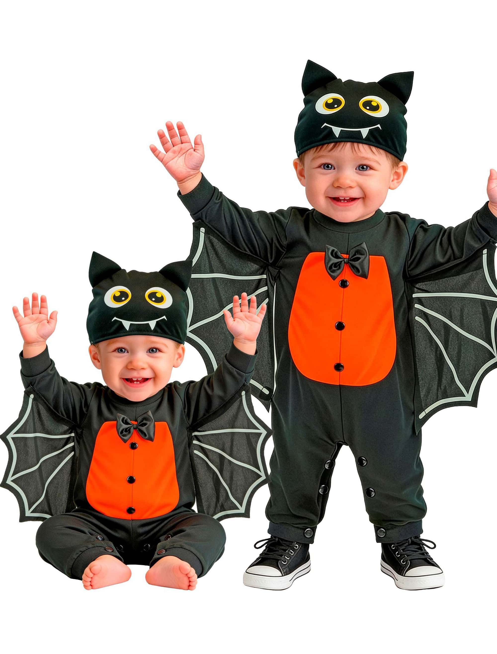 Overall Fledermaus 3-tlg. schwarz/orange 98