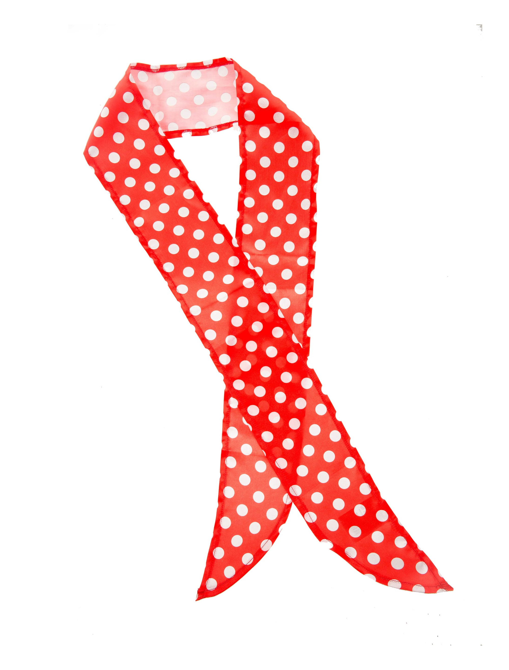 Haarband Satin mit Punkten Damen rot/weiß