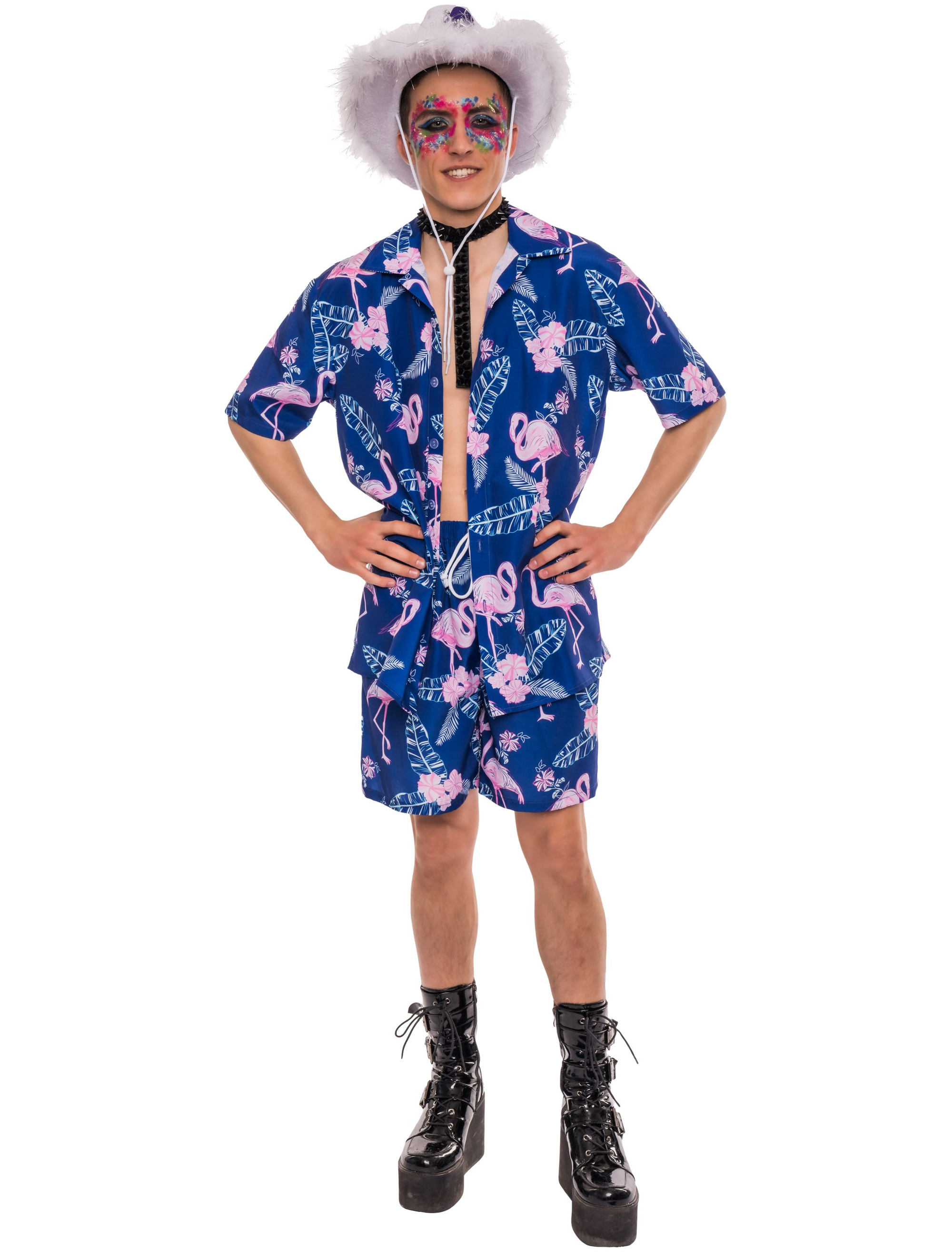 Set Hawaii 2-tlg. Print Herren blau S