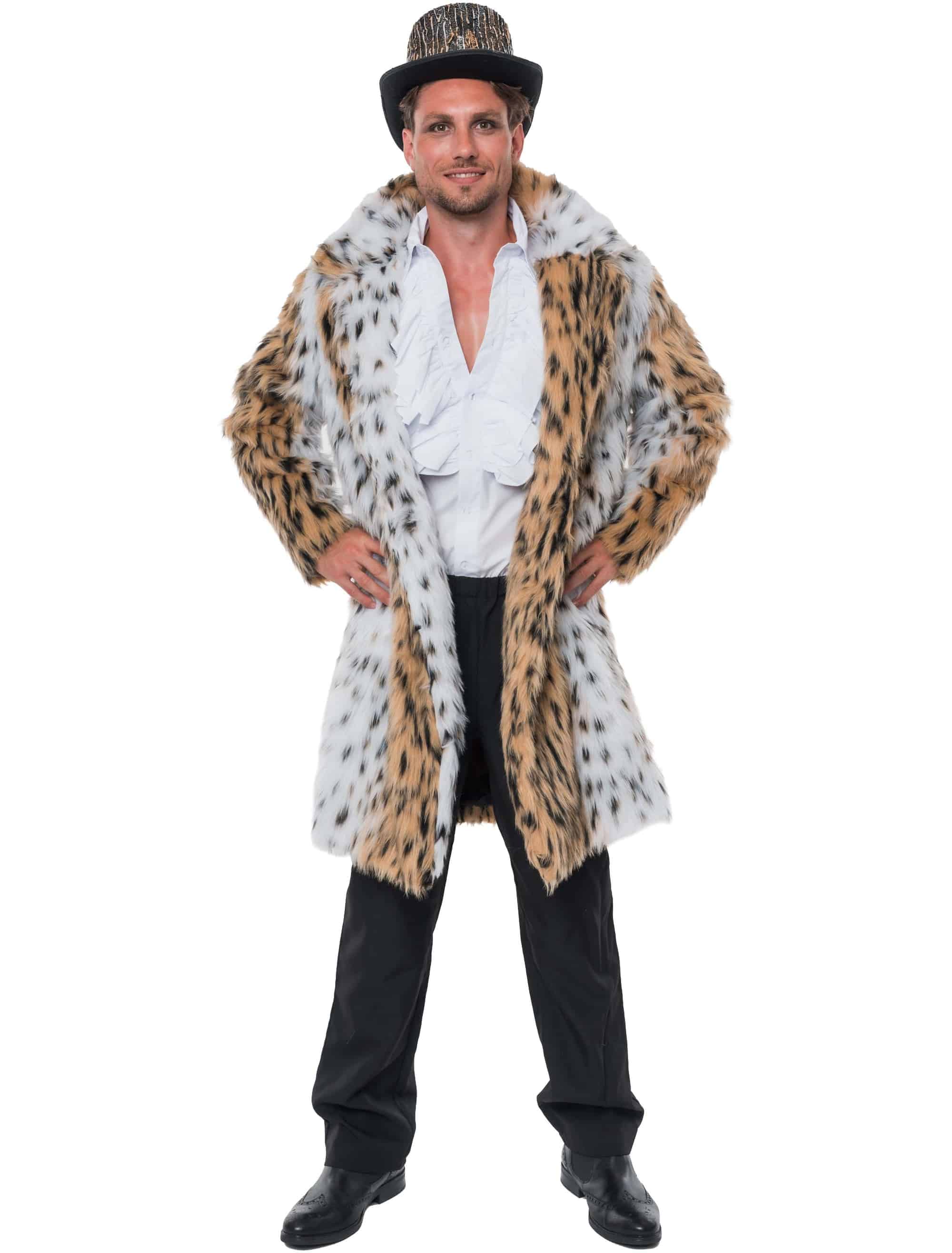 Mantel Faux-Fur Leopard beige M/L