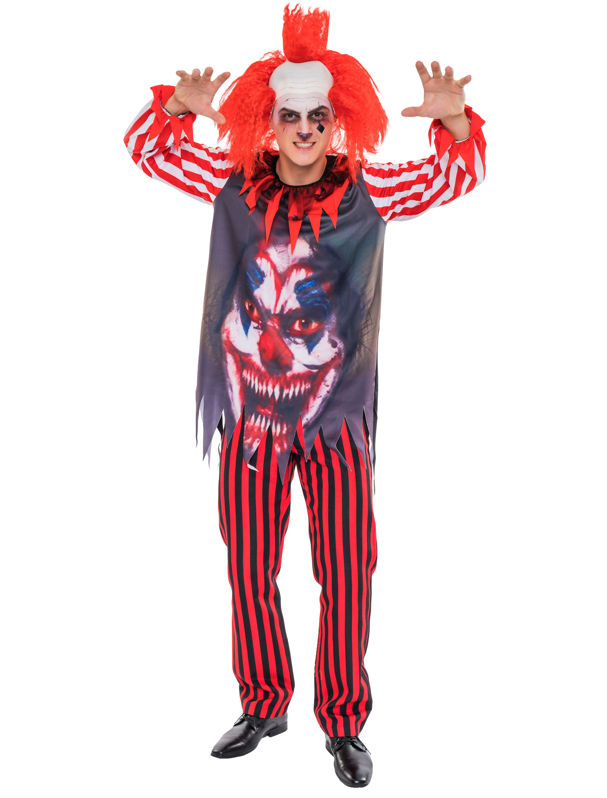 Shirt Gruselclown Herren schwarz/weiß/rot 2XL/3XL