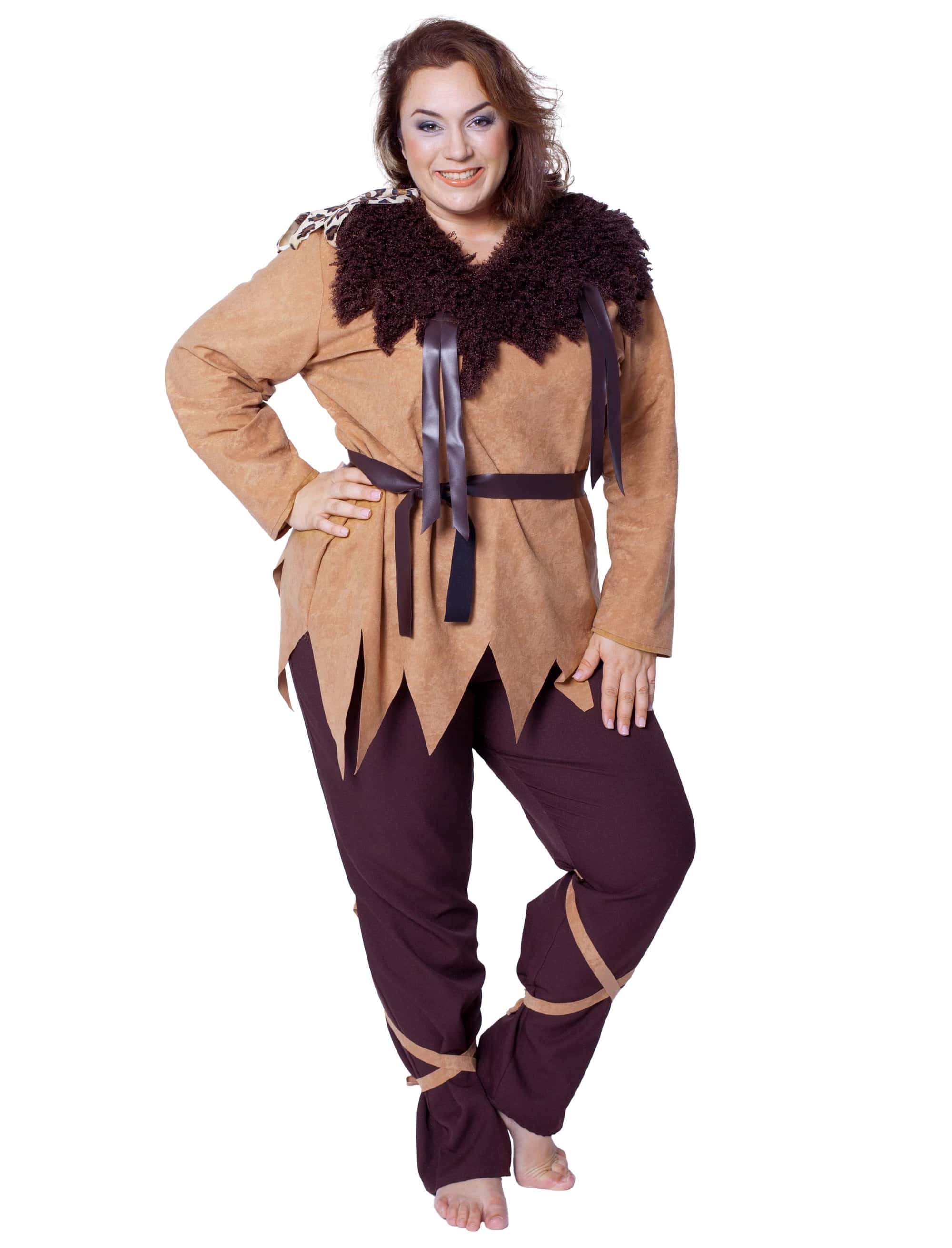 Neandertaler Dame 2tlg. braun S