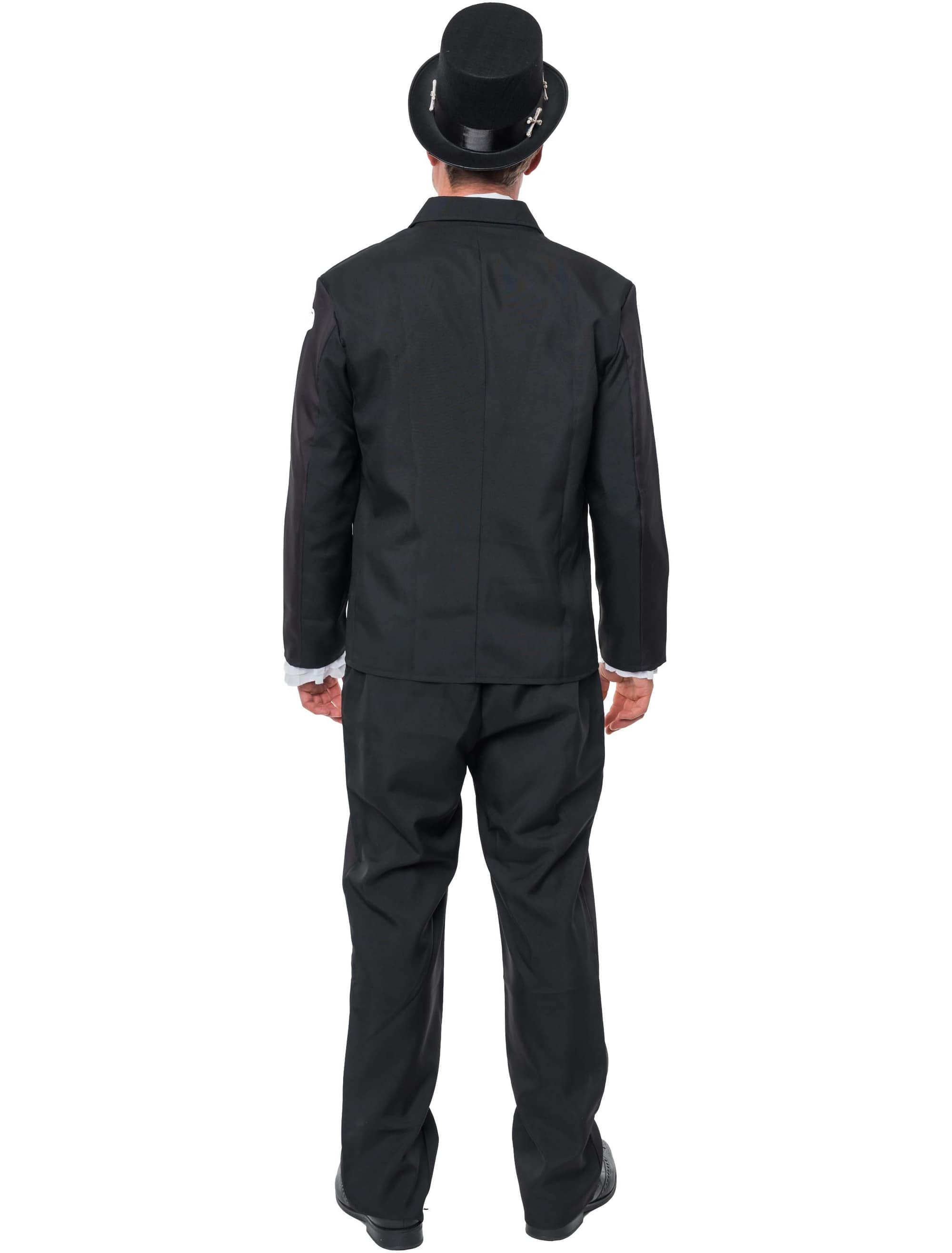 Anzug Skelett 3-tlg. Herren schwarz/weiß M/L