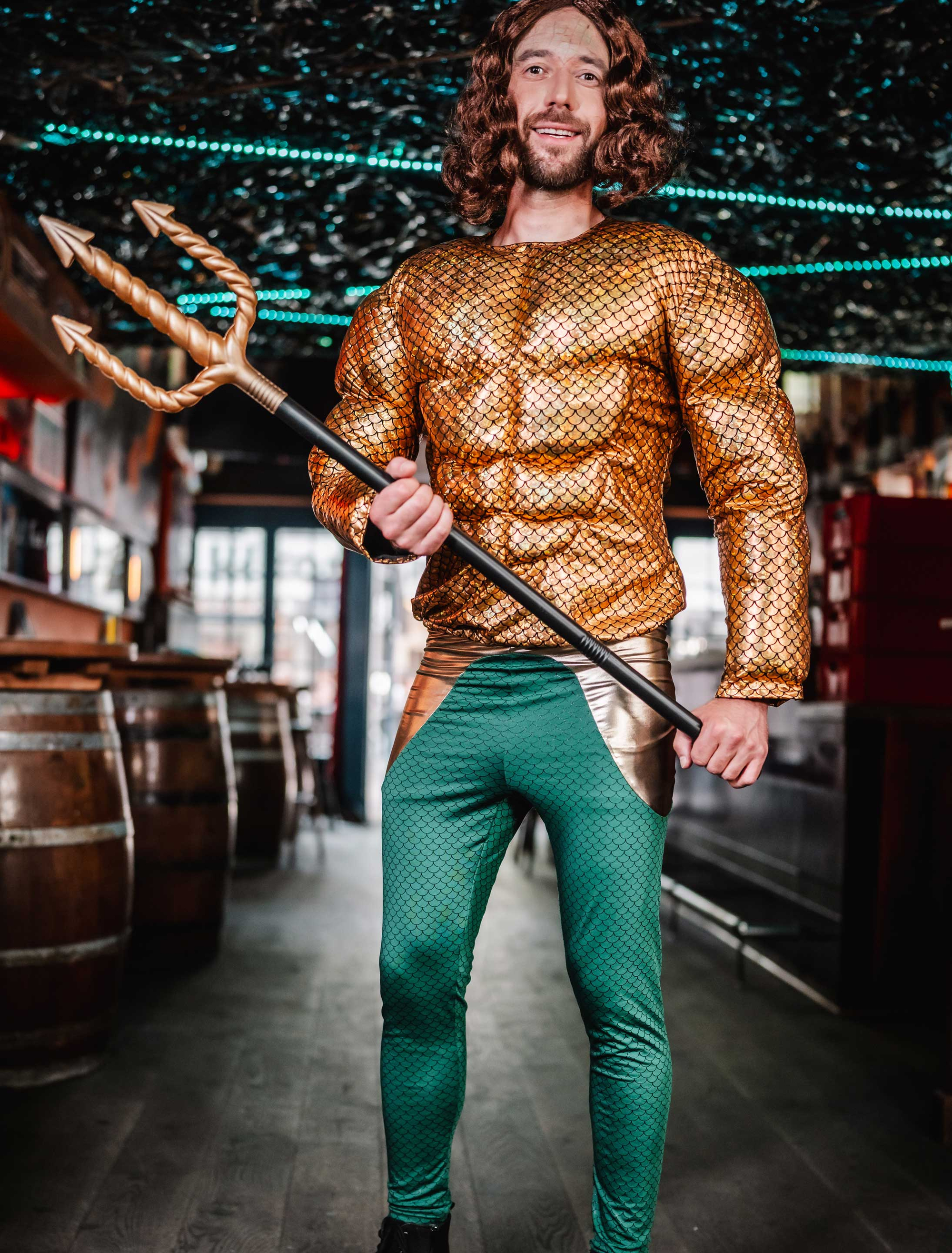 Leggings Wassermann Herren grün/gold S/M