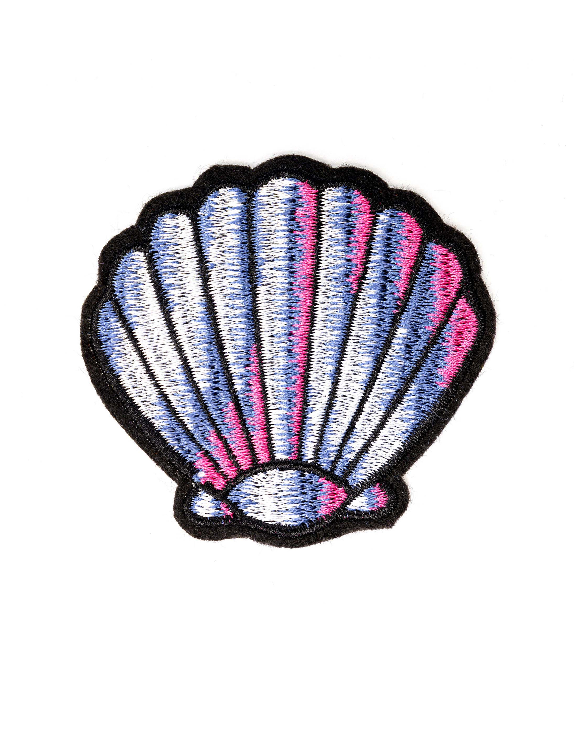 Bügelpatch Muschel bunt 7cm