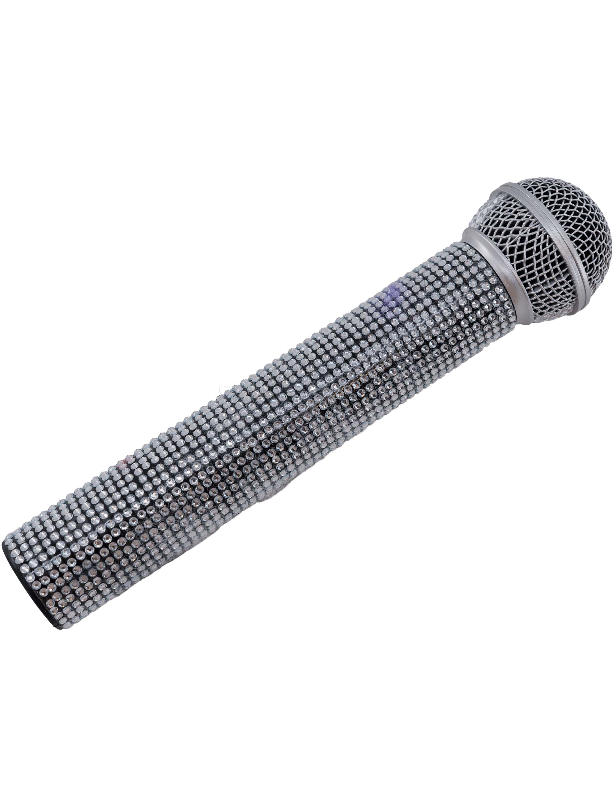 Mikrofon Strass silber