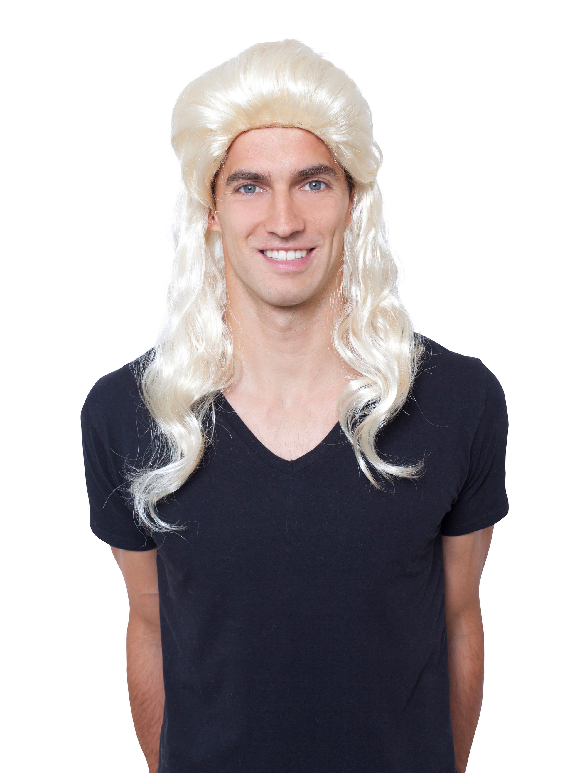 Perücke Vokuhila lang blond one size