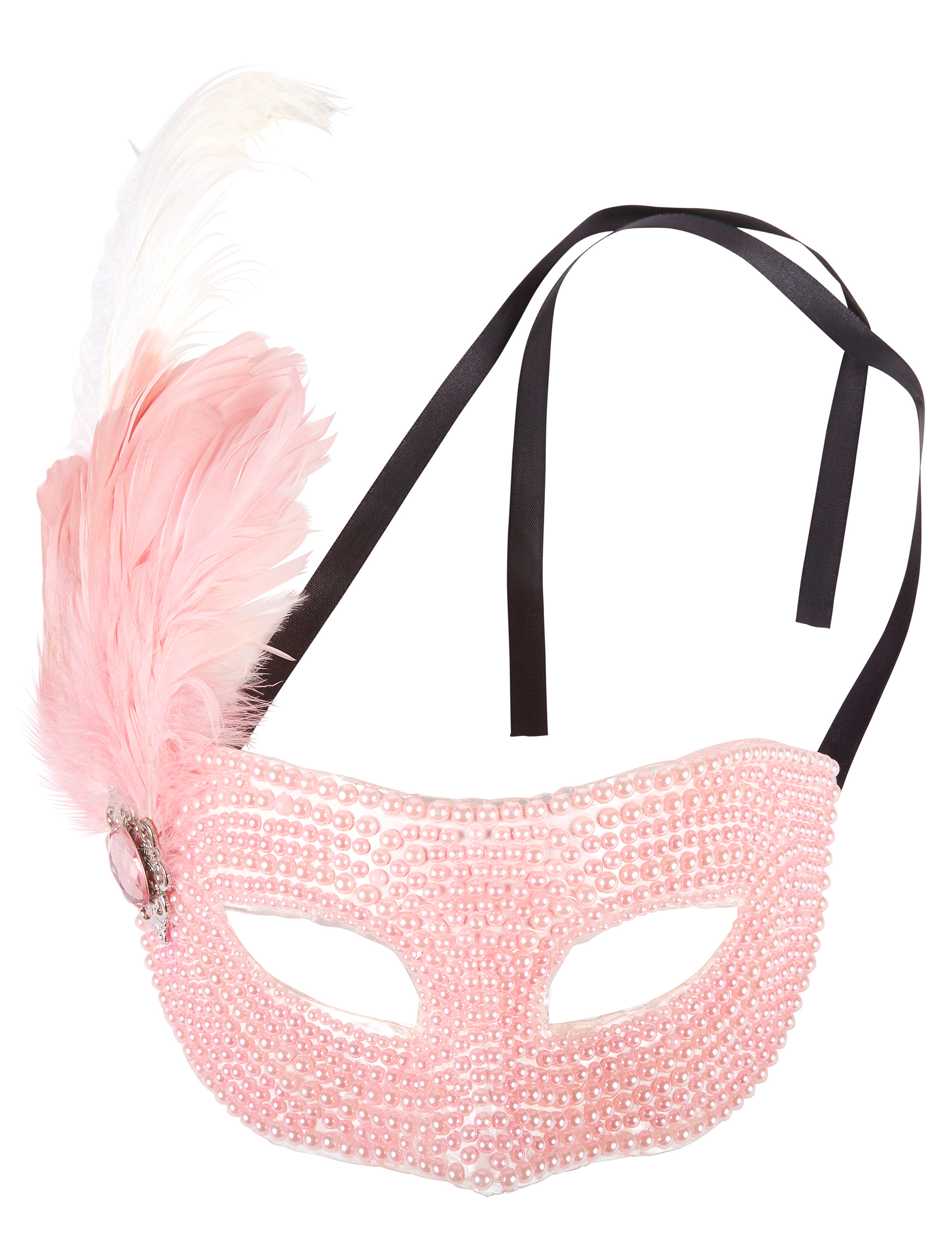 Federmaske Perlmutt-Optik rosa