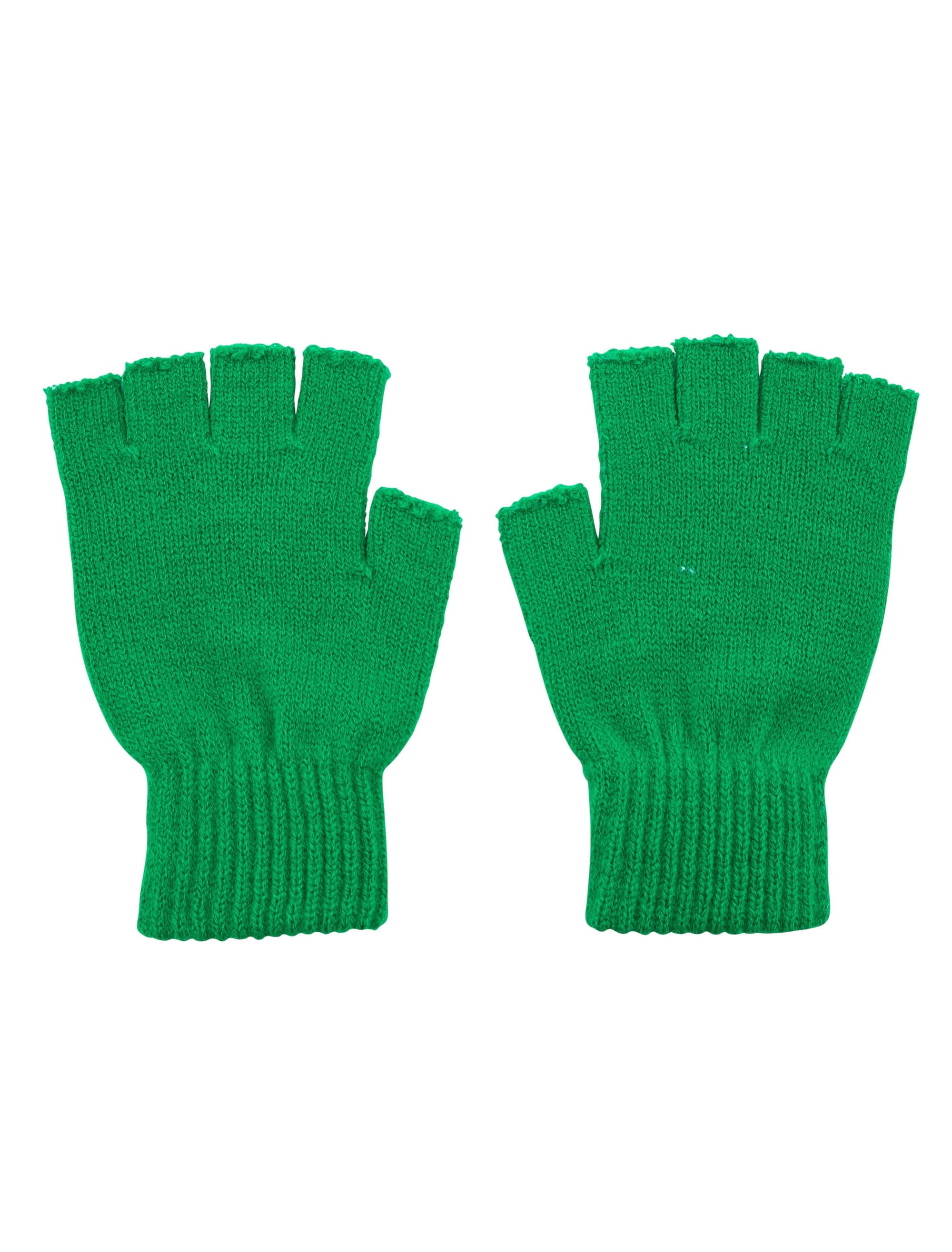 Strickhandschuhe fingerlos grün