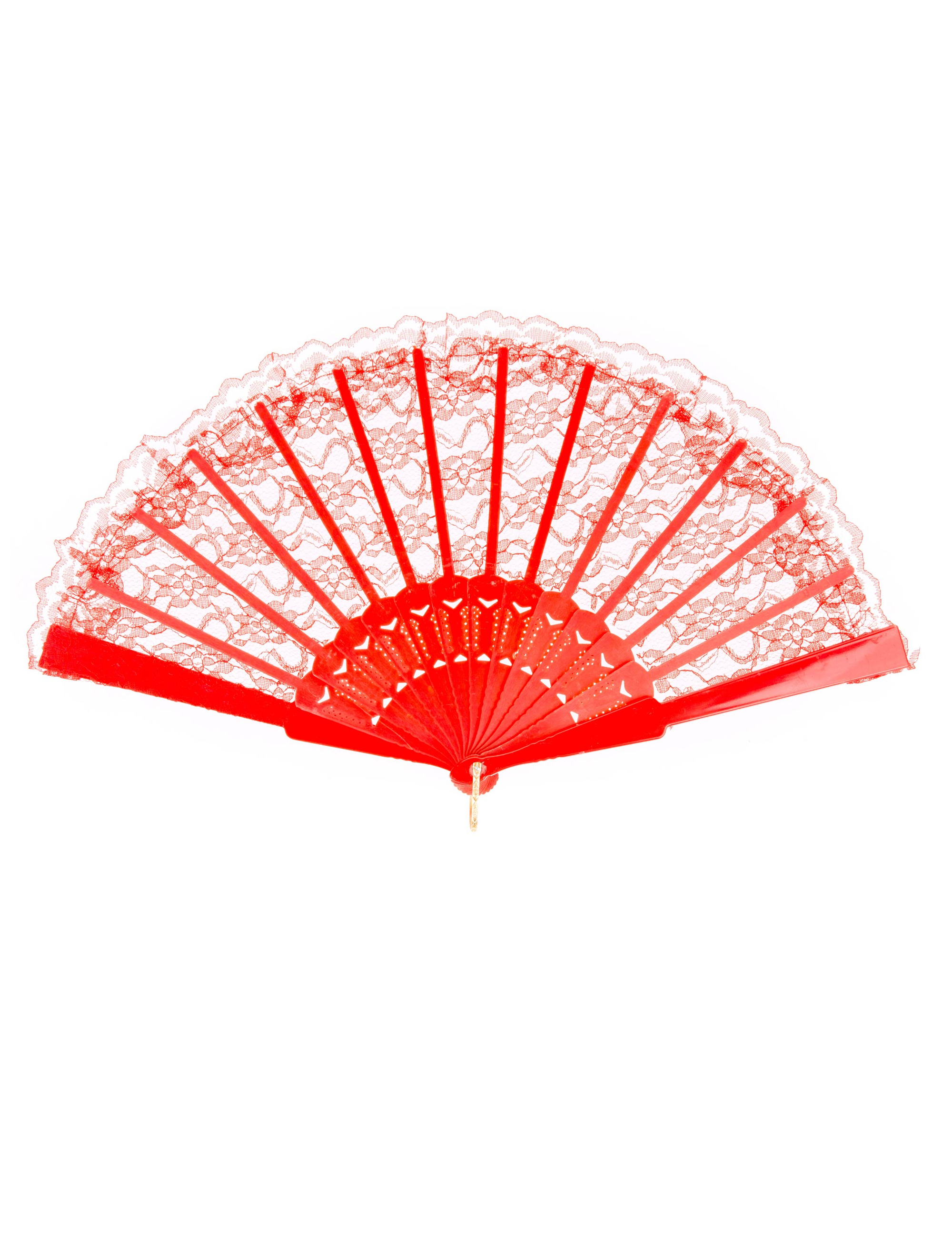 Fächer mit Spitze rot