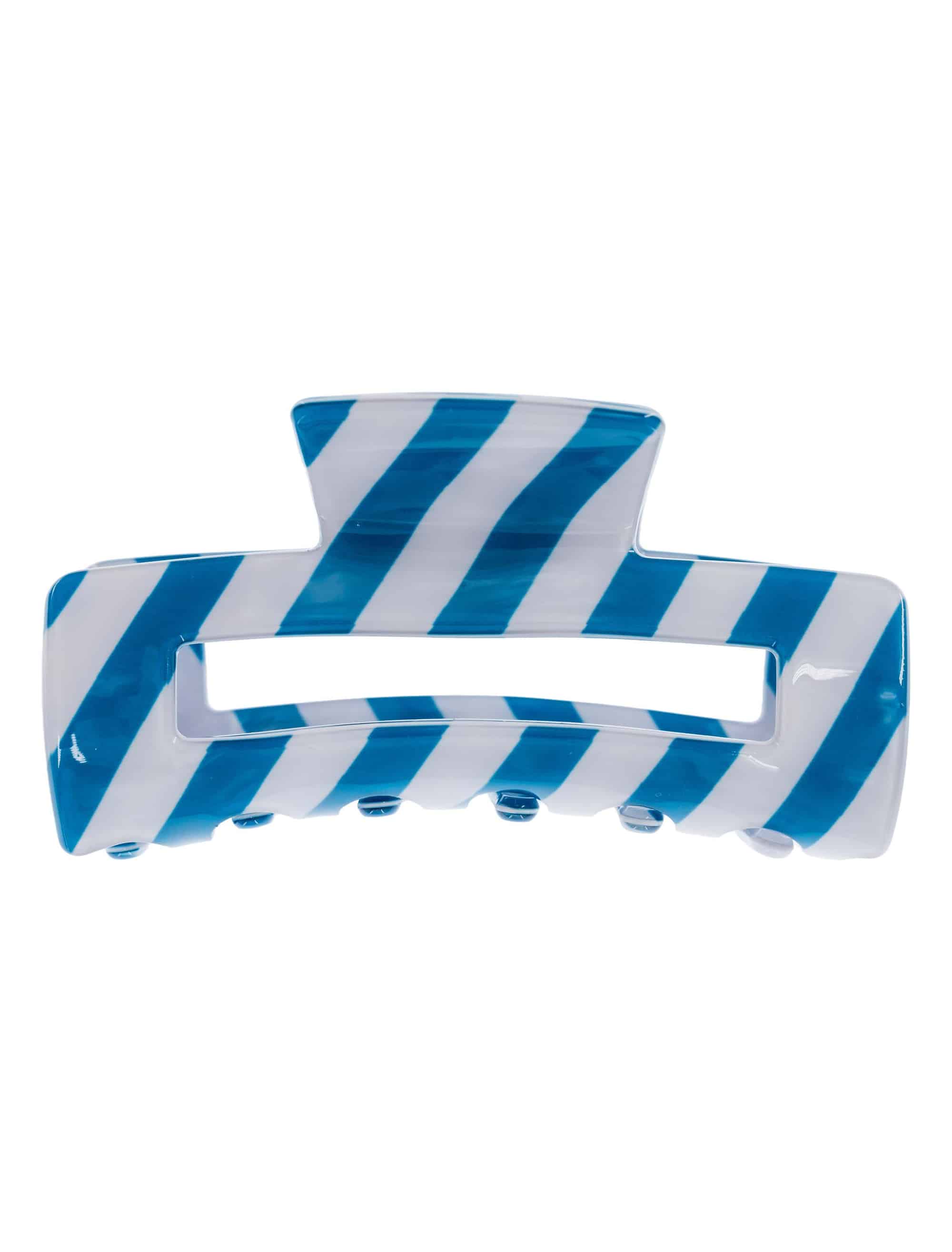Haarklammer gestreift blau/weiß