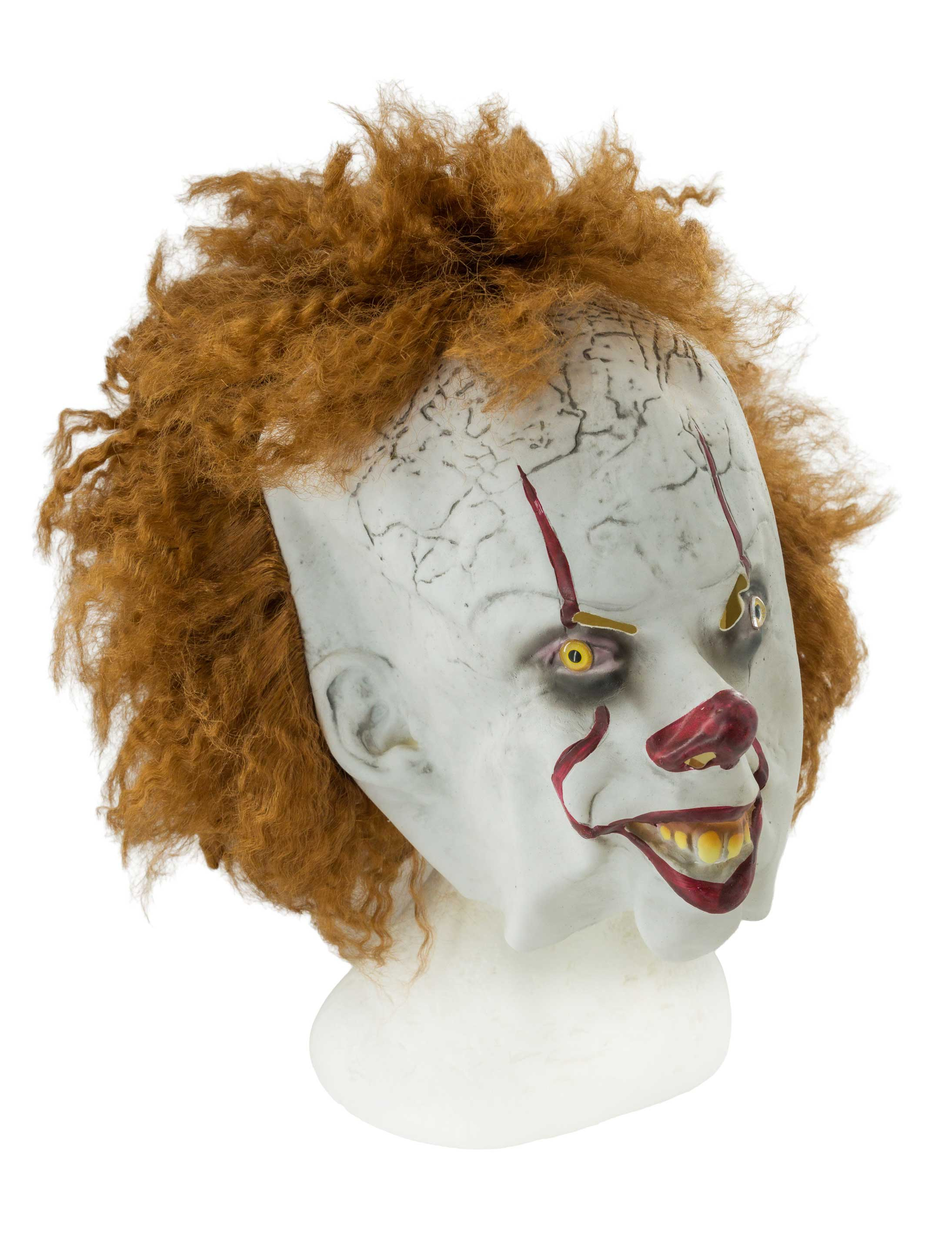 Latexmaske Horrorclown weiß