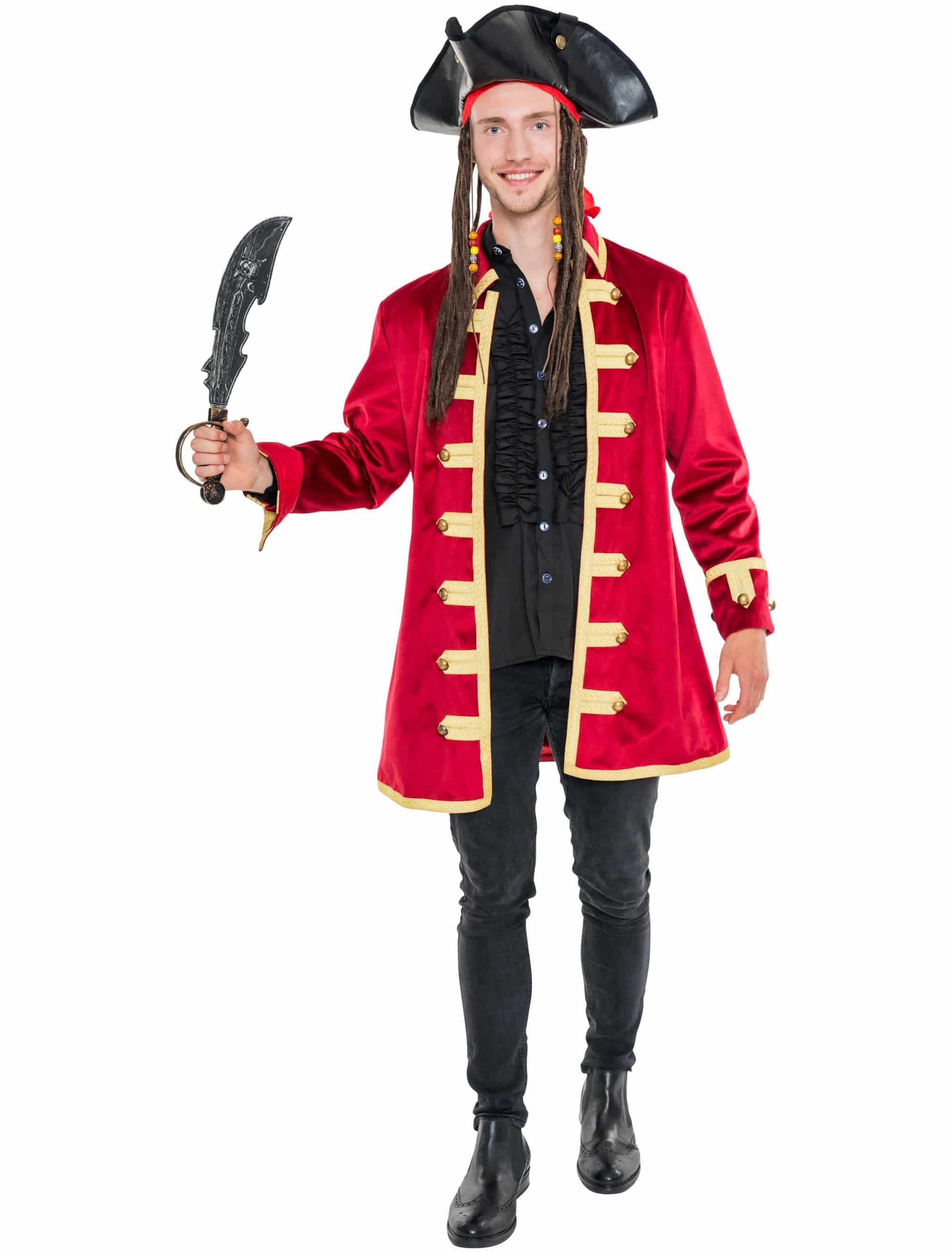 Jacke Pirat Herren rot/gold L/XL