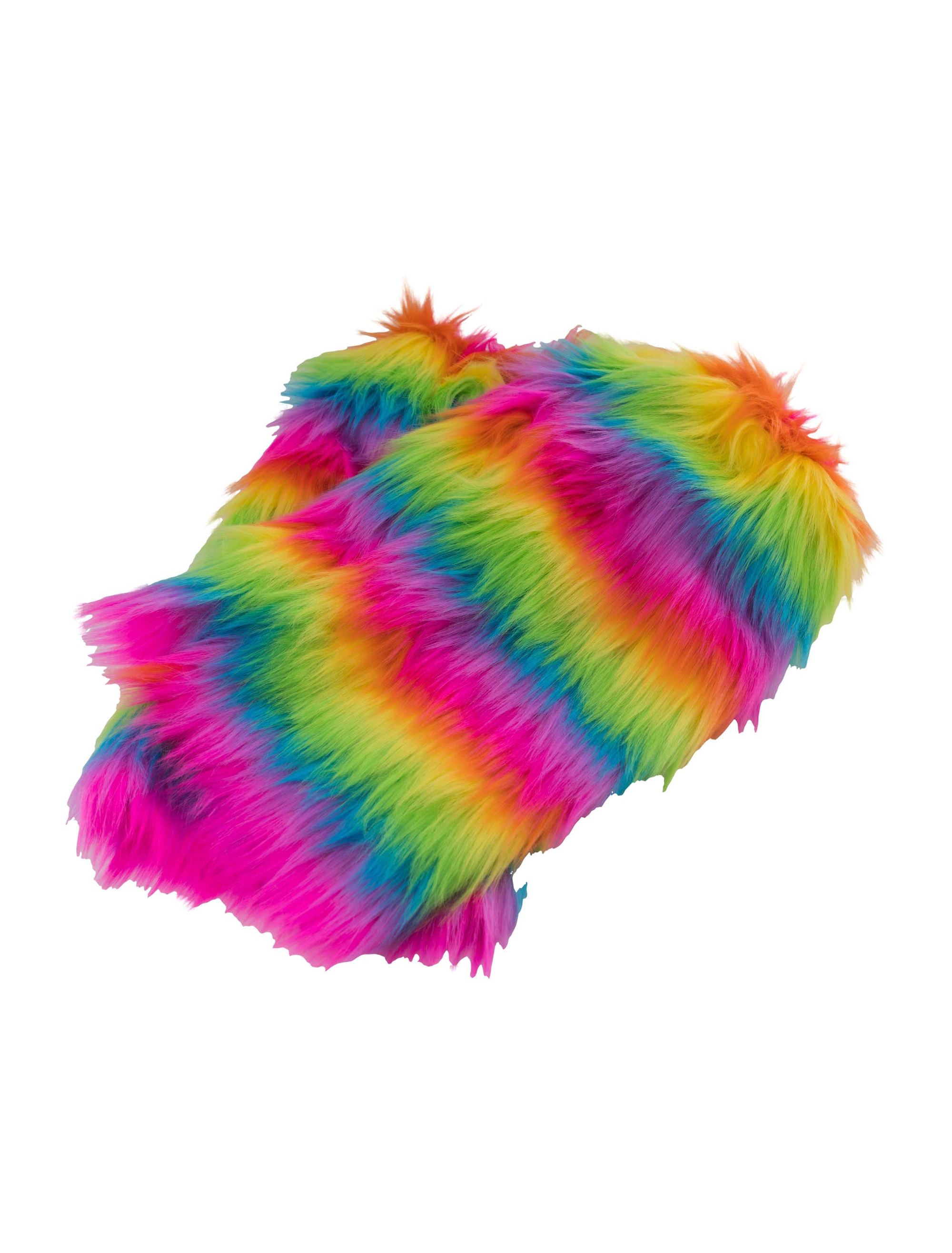 Beinstulpen Fell 38cm gestreift rainbow one size