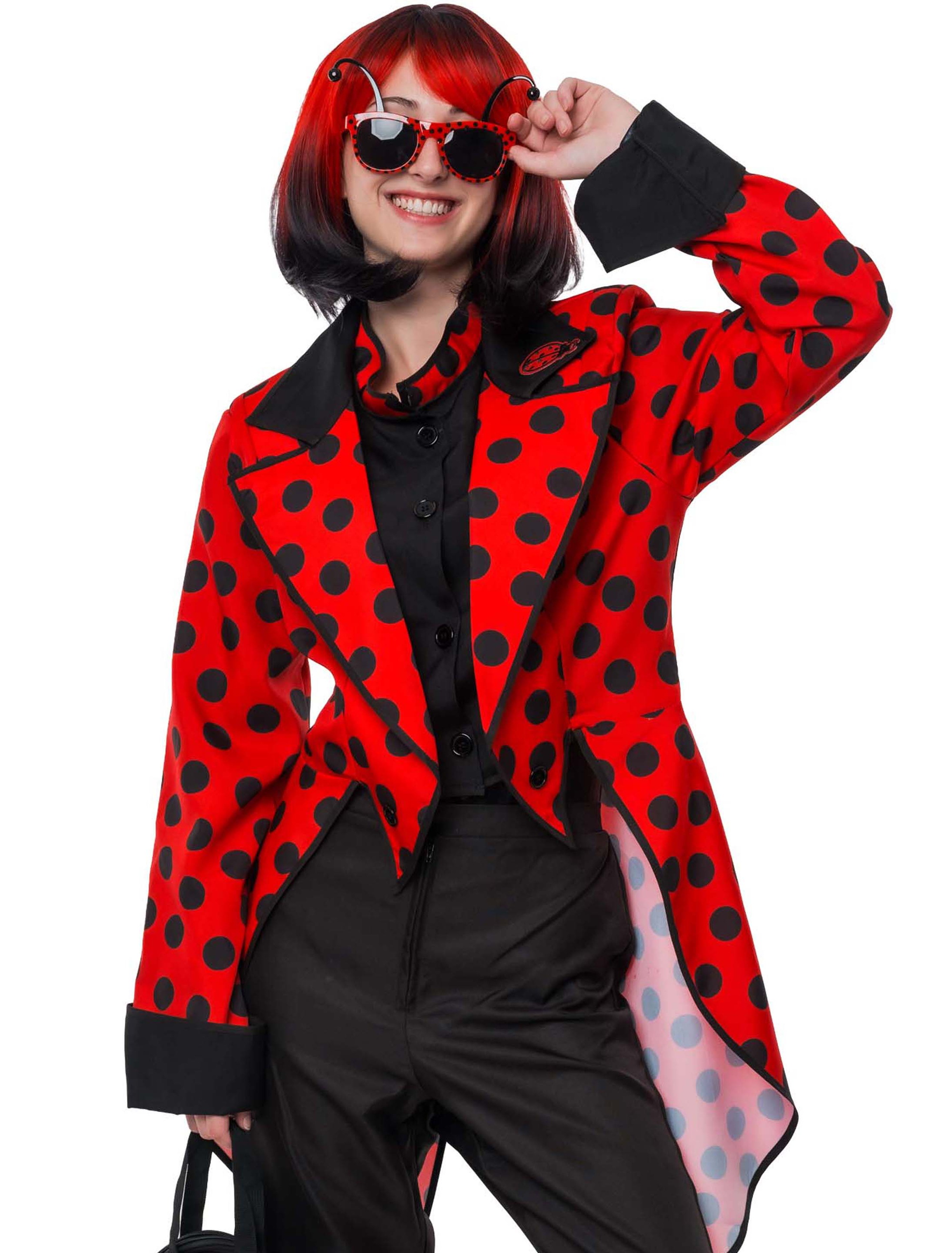 Frack Marienkäfer Damen rot/schwarz S/M