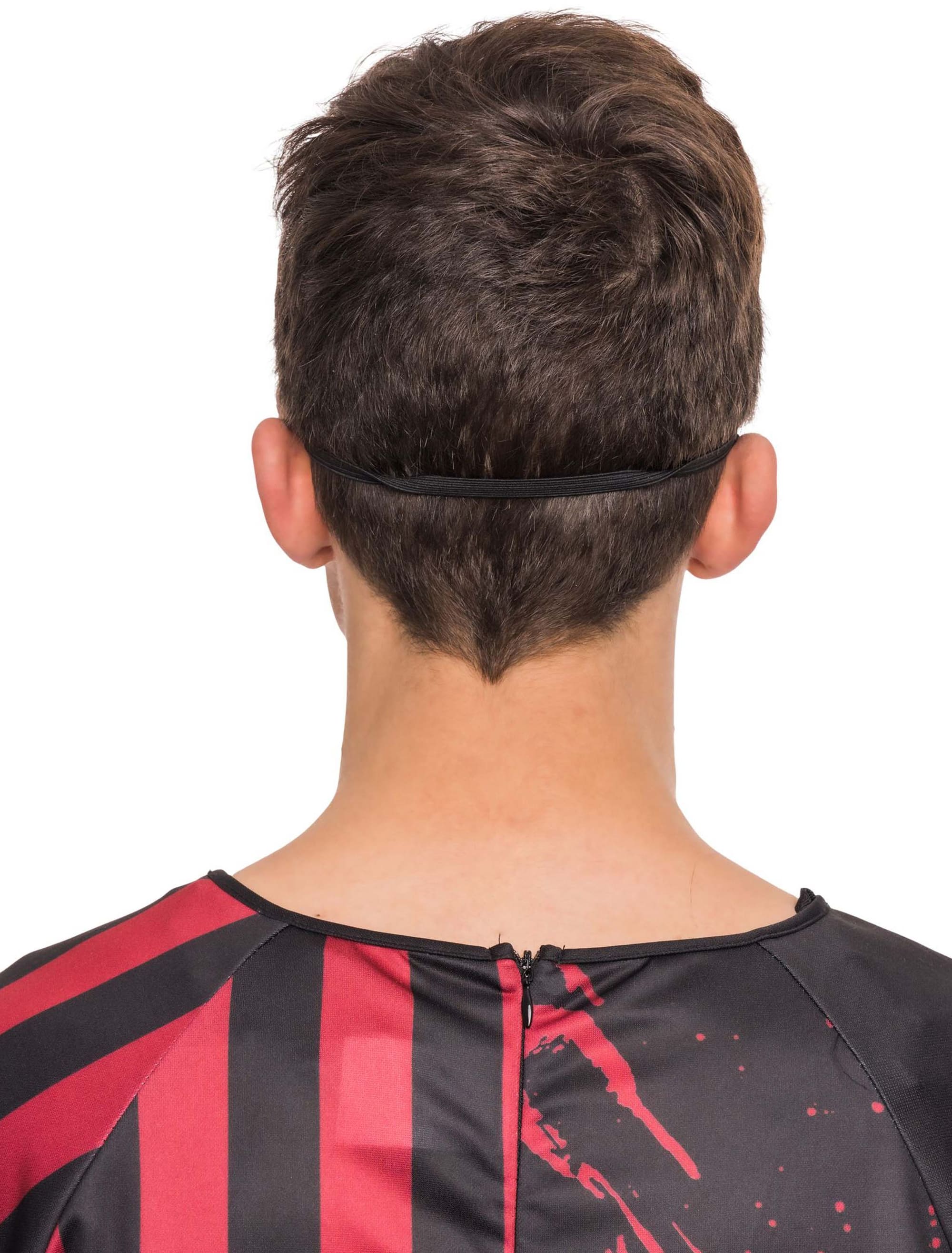 Latexmaske 1/2 Dämon rot
