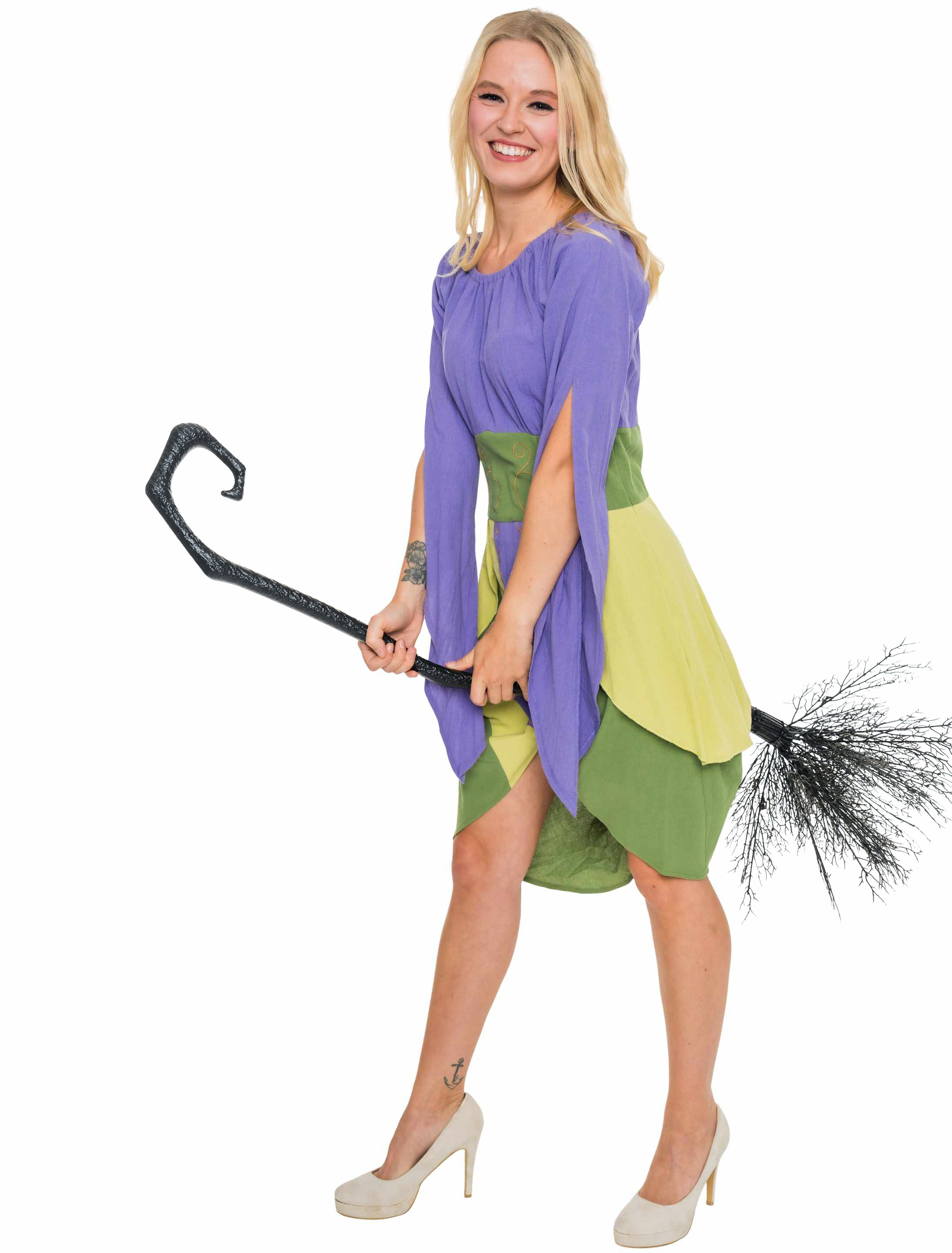 Kleid Hexenzauber Damen lila/grün M