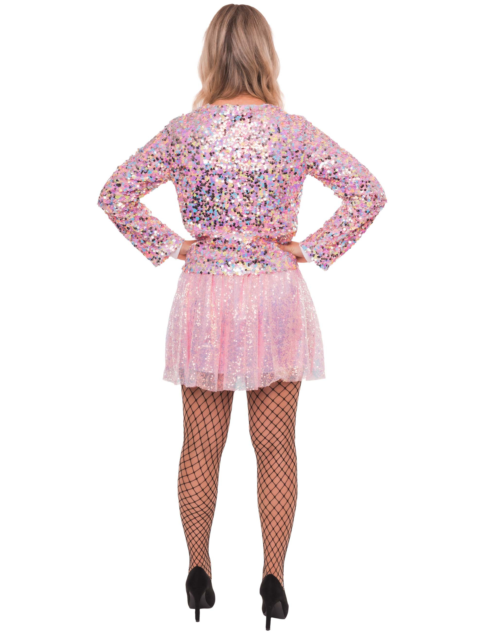 Rock Pailletten Damen rosa one size