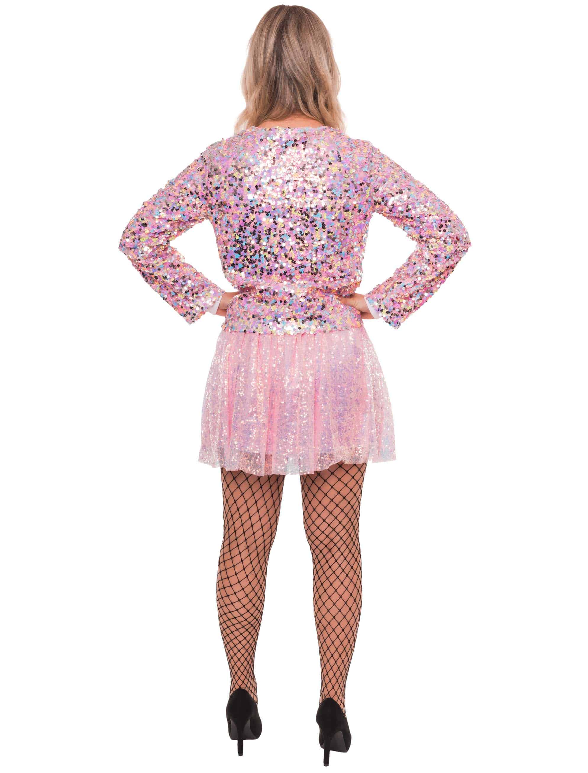 Rock Pailletten Damen rosa one size