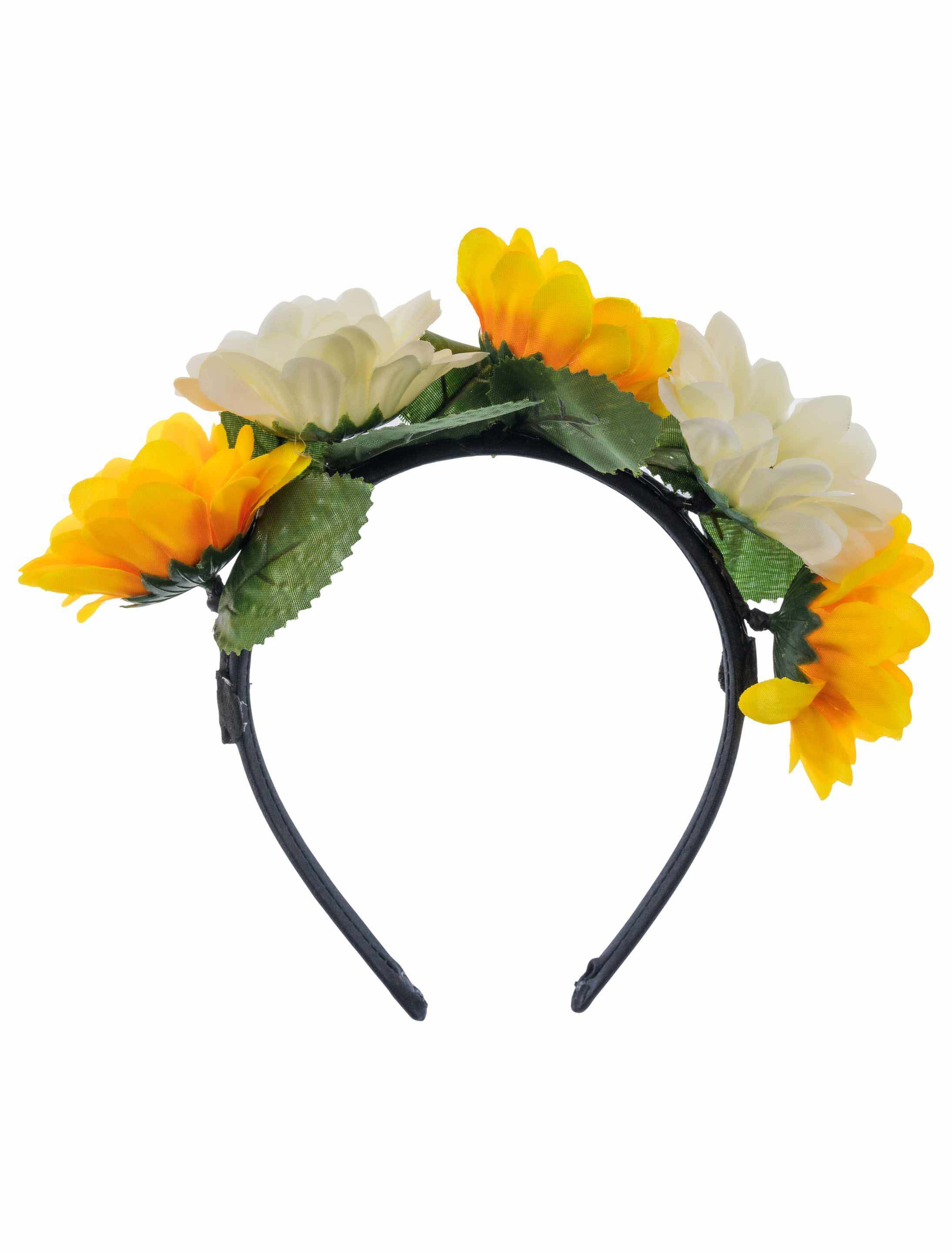 JIS Blumenhaarreif Jeck im Sunnesching weiß/gelb