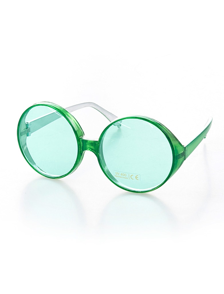 Brille große runde Gläser grün