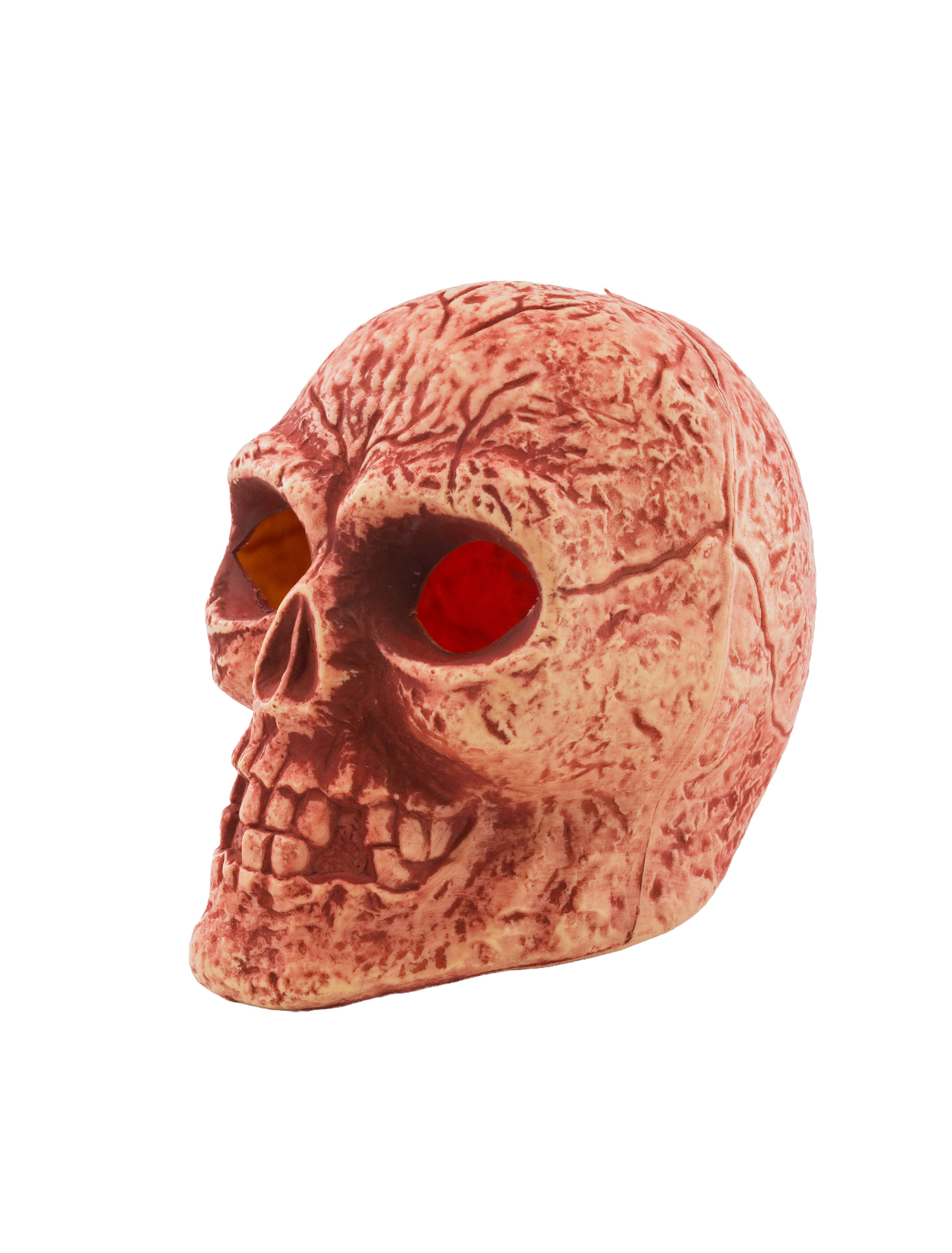 Totenkopf leuchtend rot/beige