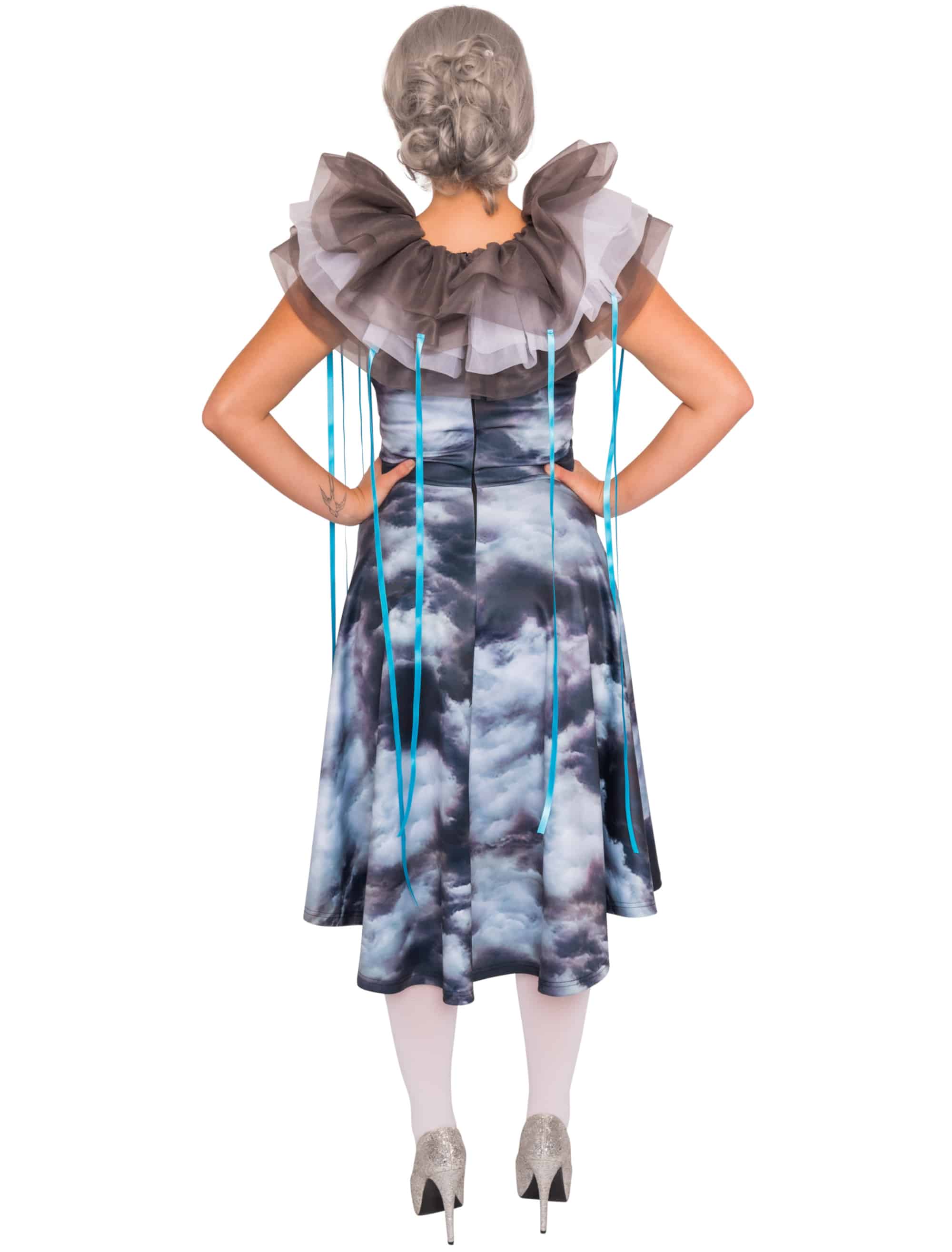 Kleid Wolken Damen blau/grau S