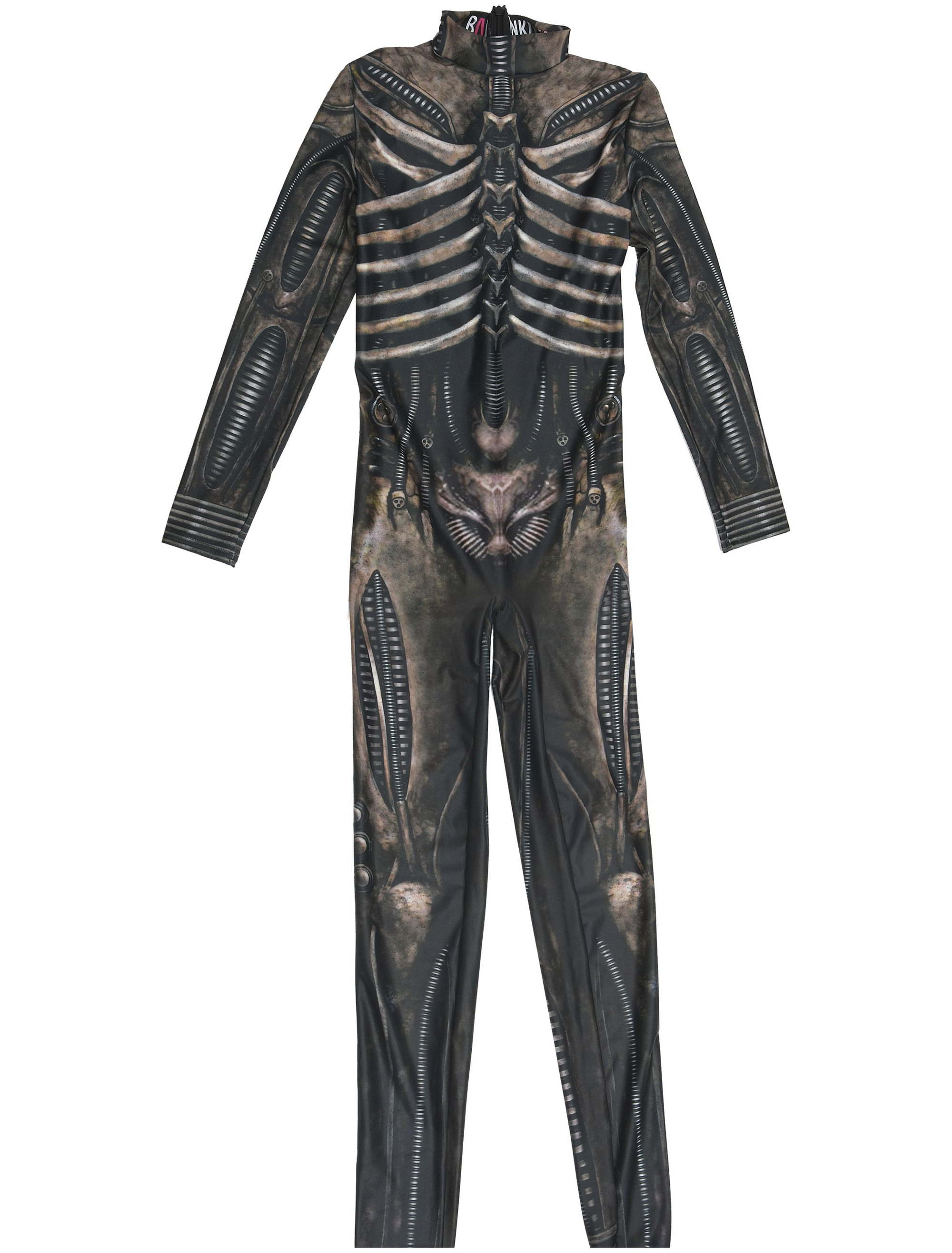 Jumpsuit Skelett Print Damen schwarz/weiß L/XL