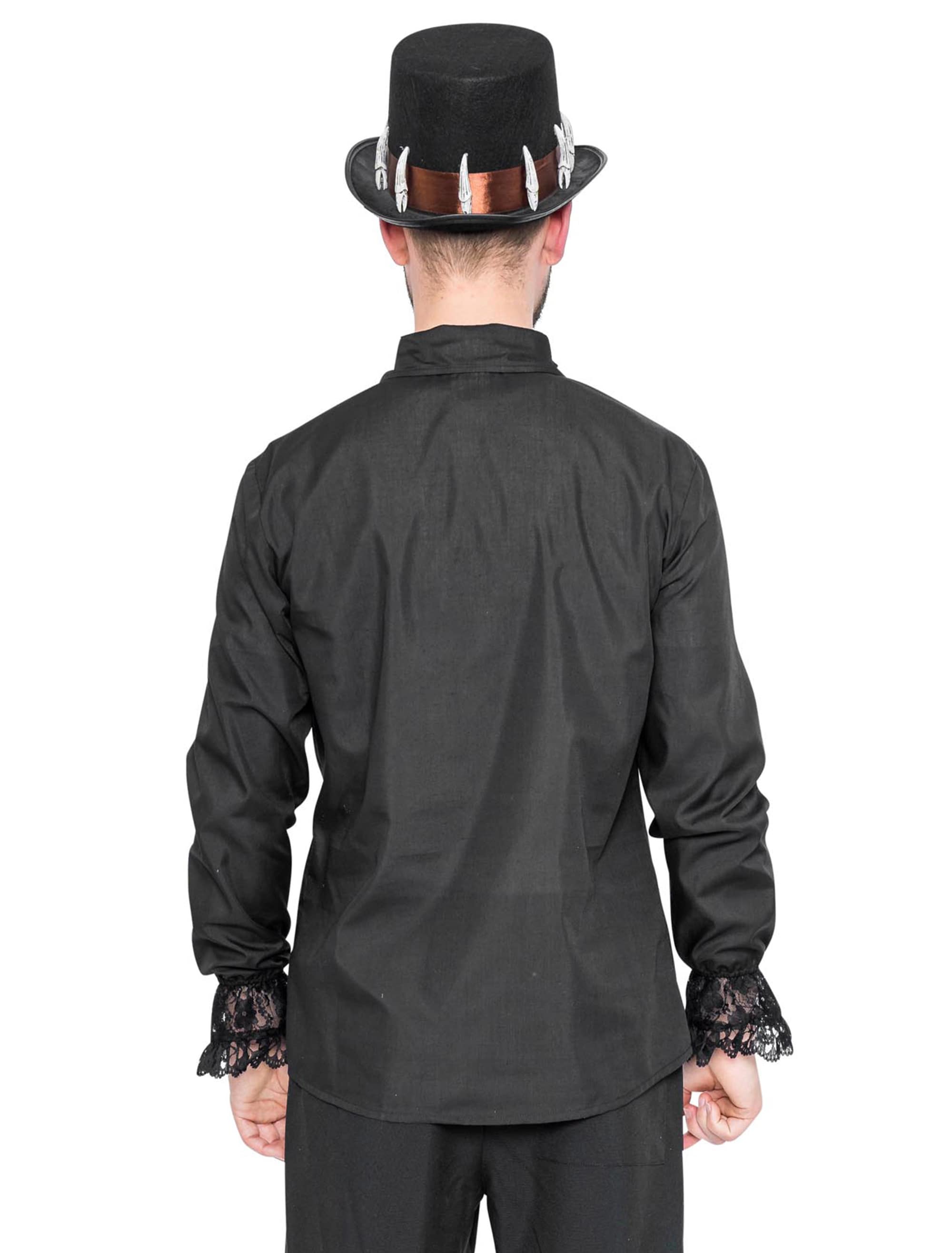 Piratenhemd mit Jabot Herren schwarz M