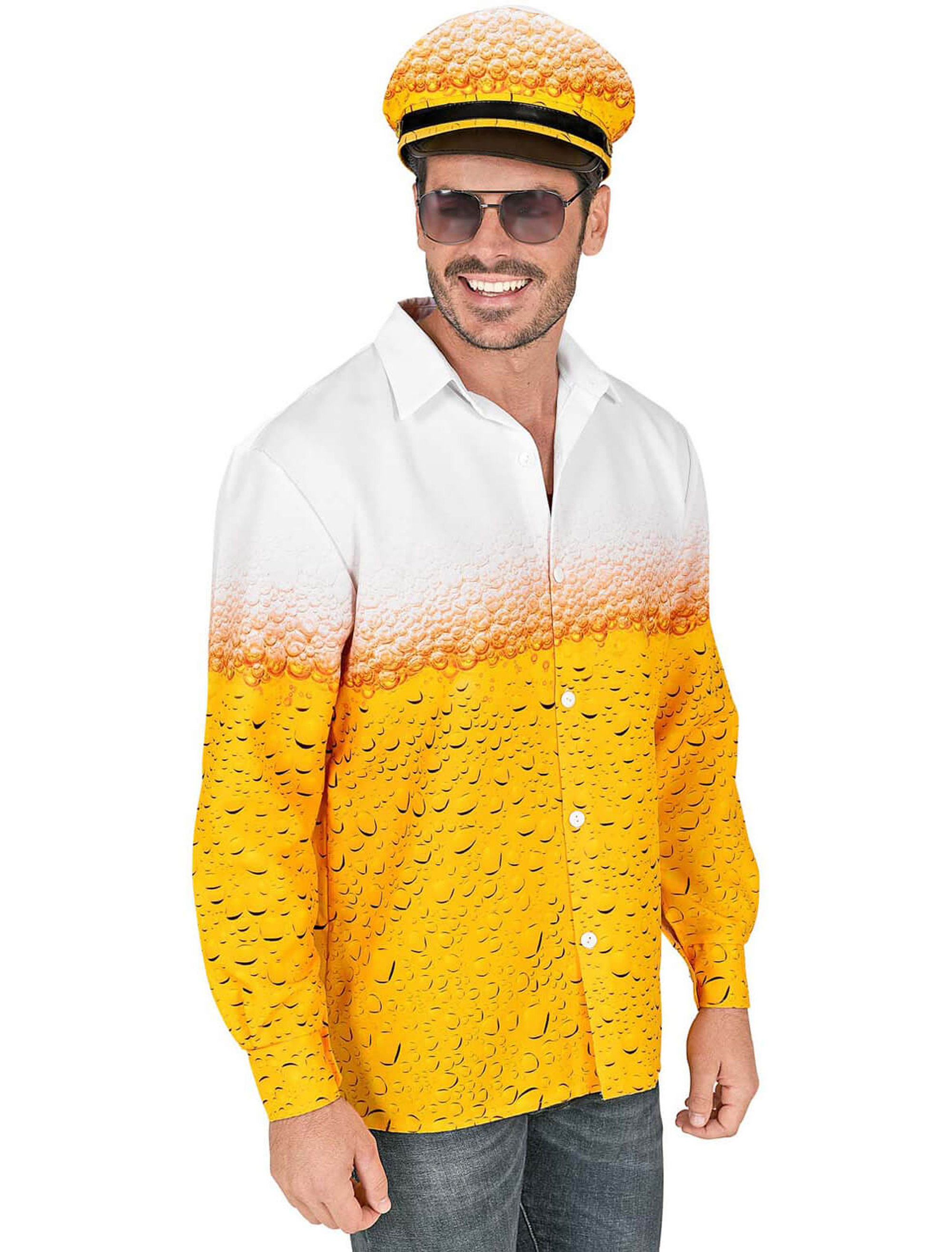 Biermann 2tlg. Herren gelb/weiß S/M