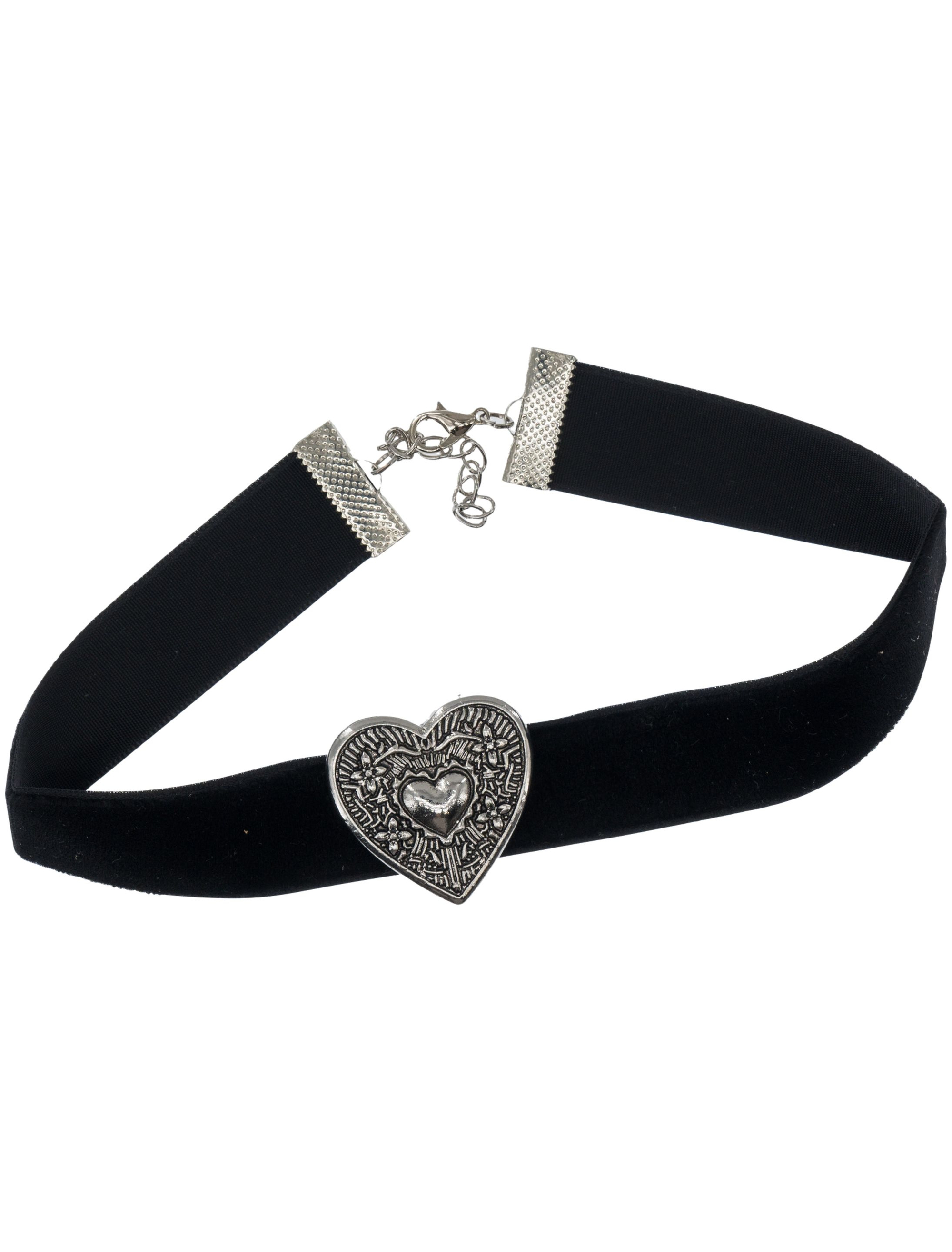 Halskette Choker mit Herz  Damen schwarz