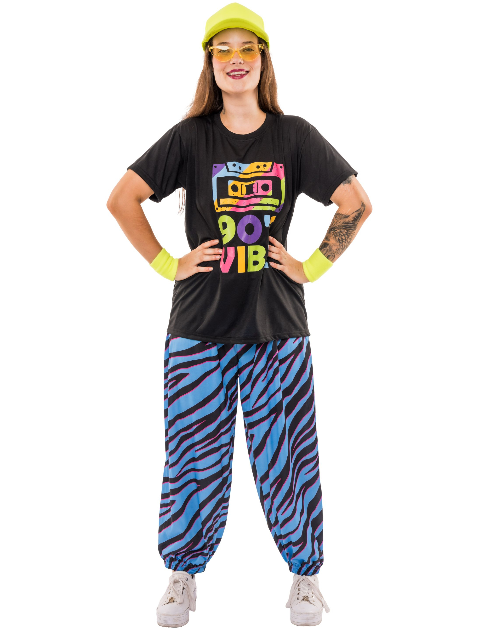T-Shirt 90er Print schwarz XL