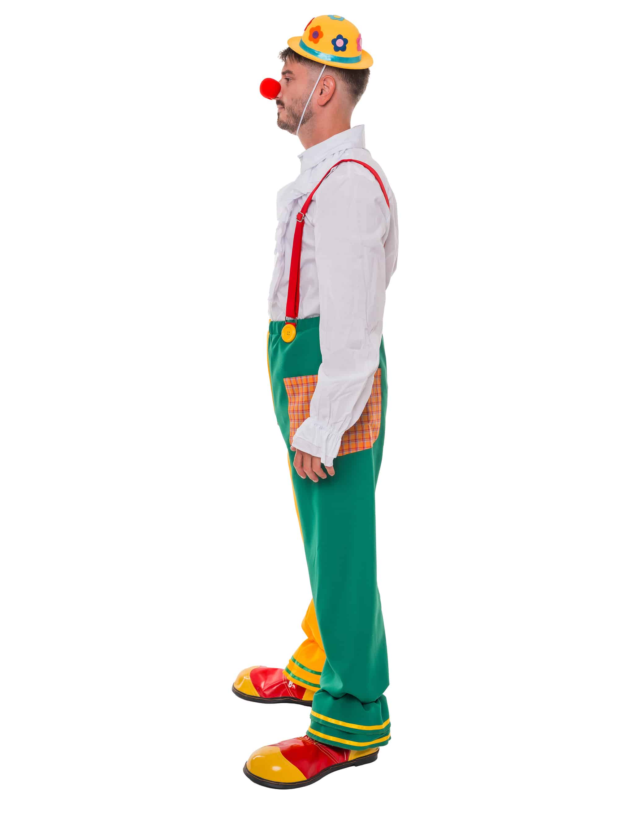 Hose Clown mit Trägern bunt S/M