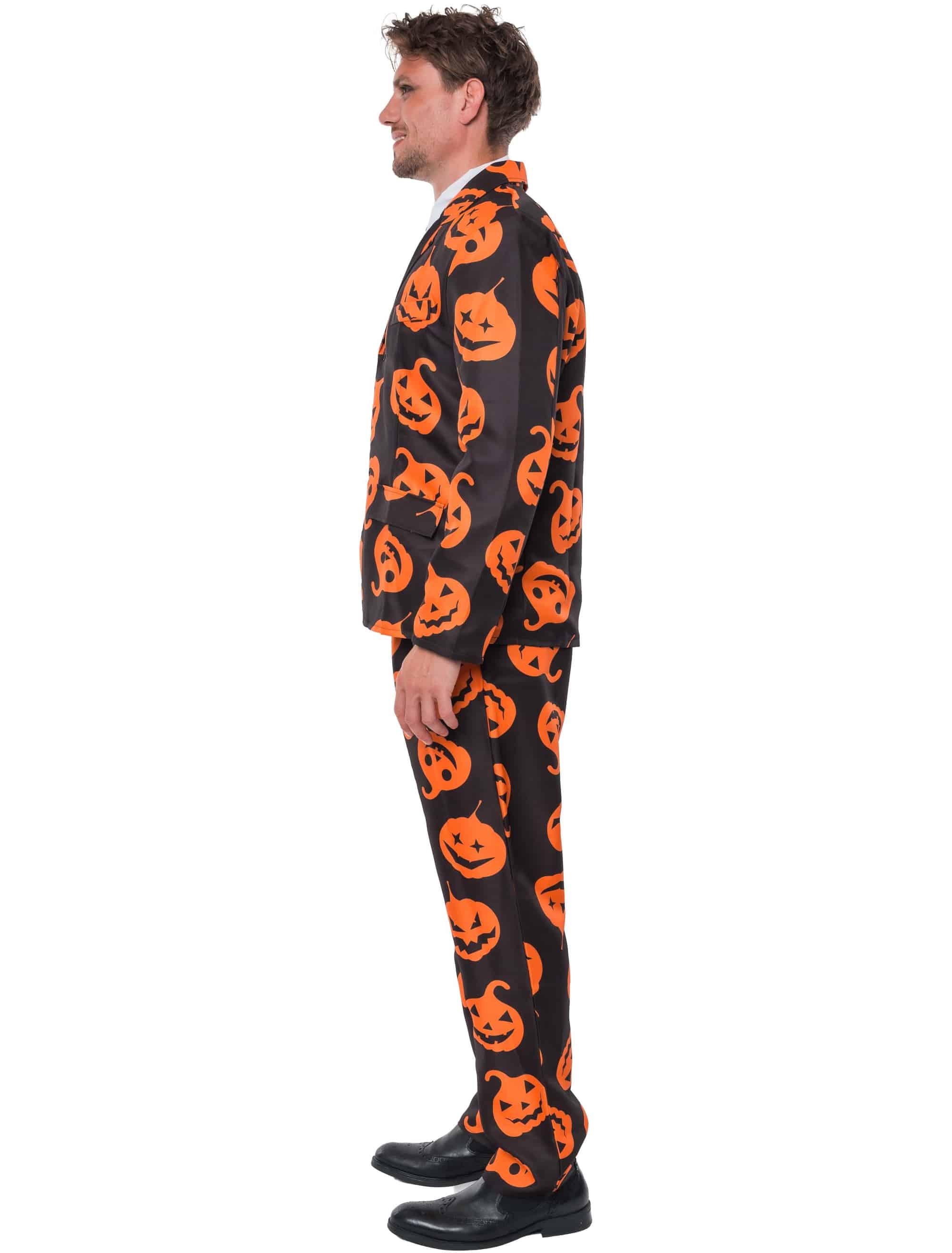 Anzug Kürbis 3-tlg. Herren orange/schwarz M/L